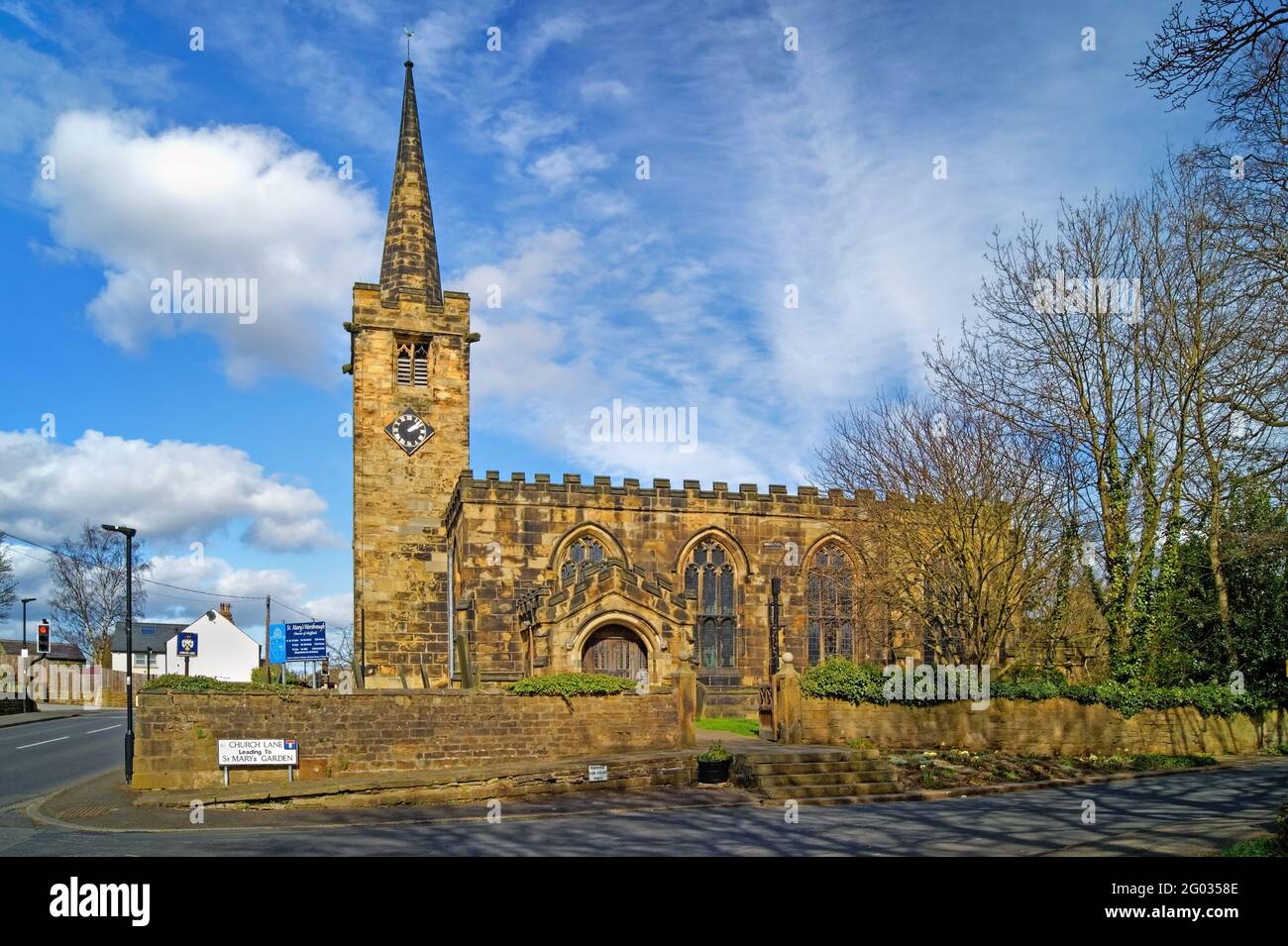 UK, South Yorkshire, Barnsley, Church of St Mary in Worsbrough Stock Photo