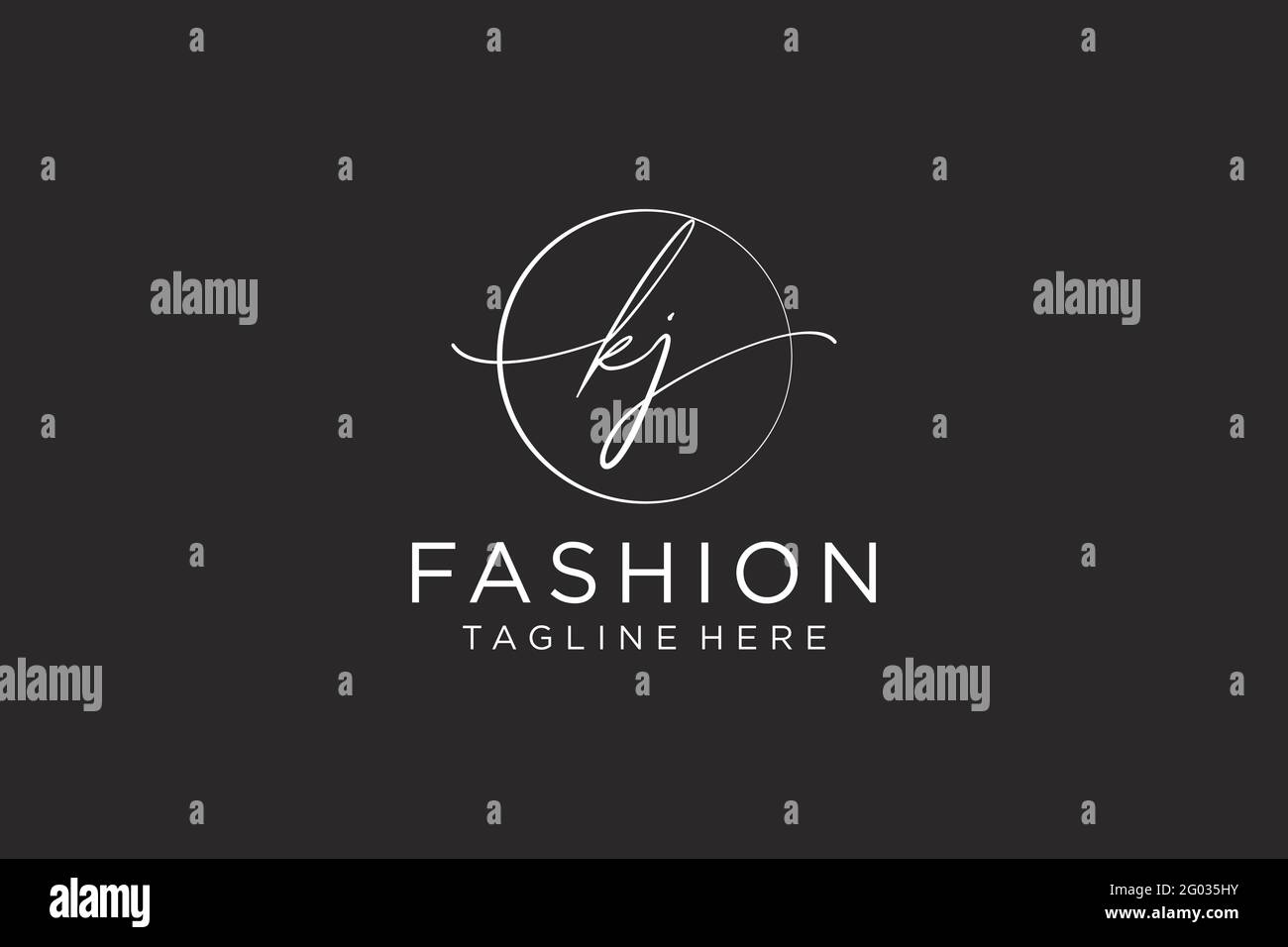 KJ Feminine logo beauty monogram and elegant logo design, handwriting ...