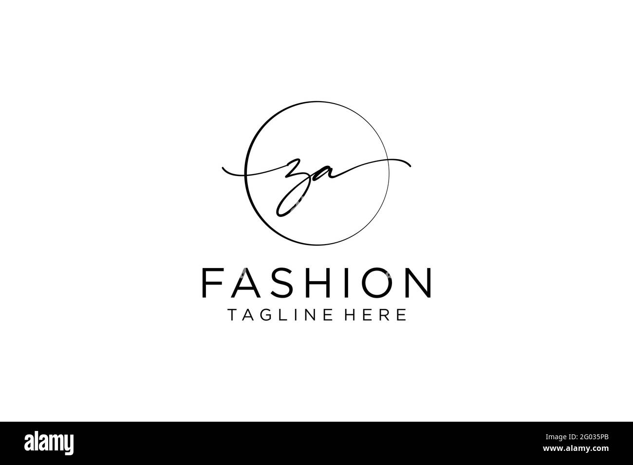 ZA Feminine logo beauty monogram and elegant logo design, handwriting ...