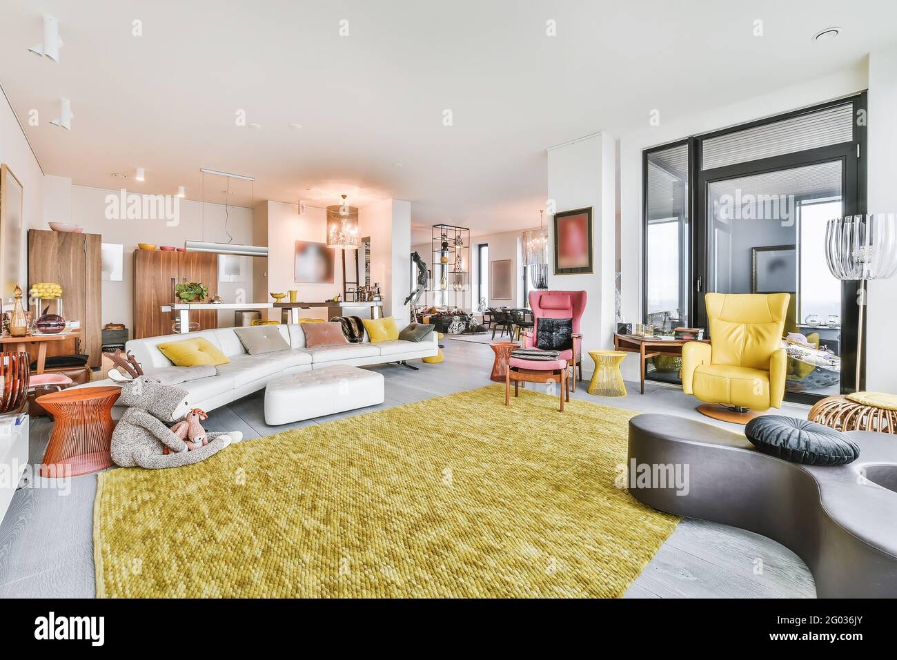 Elegant and spacious living room full of beautiful furniture Stock Photo Alamy