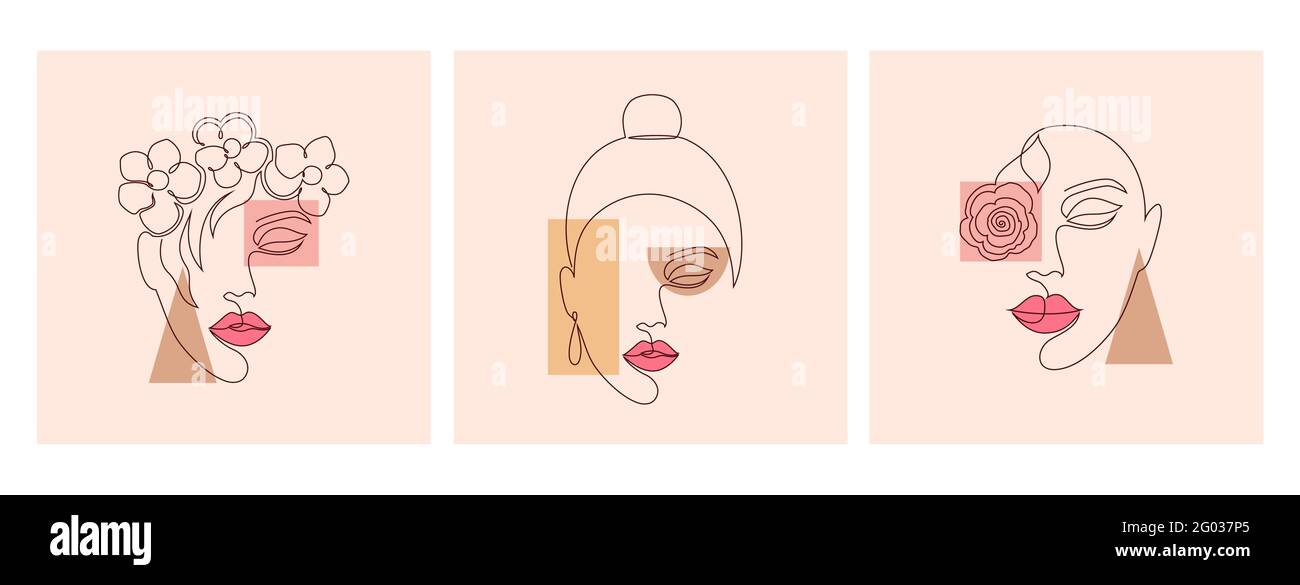 Modern collage with women faces Stock Vector