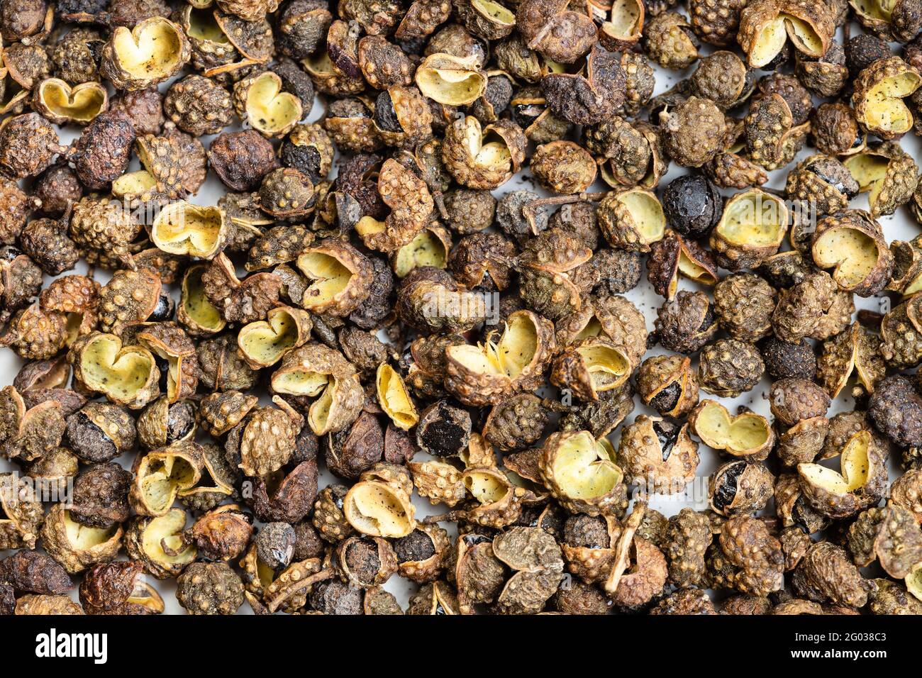 food background - dried sichuan pepper peppercorns Stock Photo