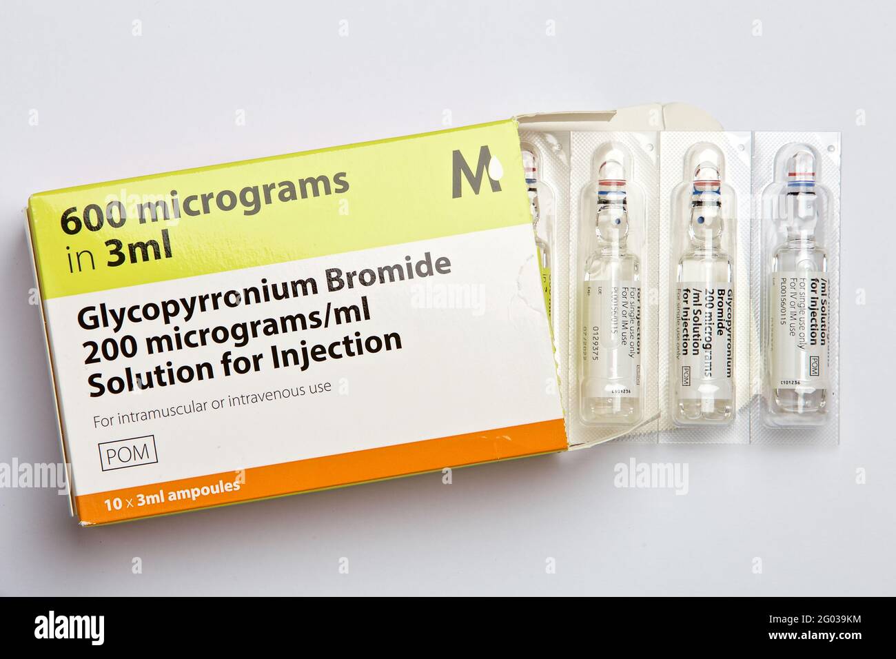 3ml ampoules of Glycopyrronium Bromide for intravenous or intramuscular