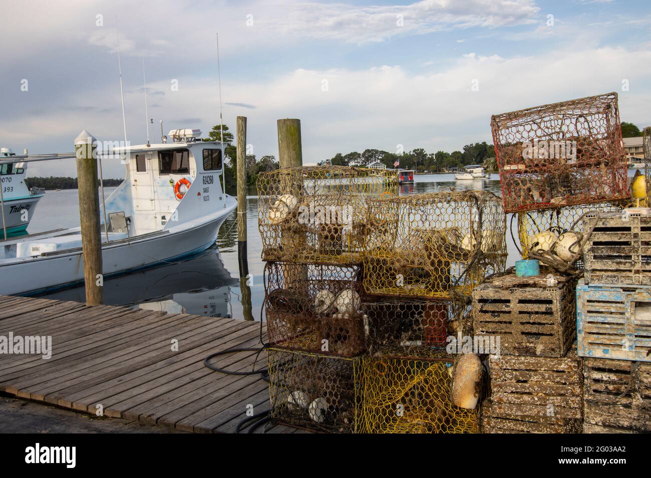 King's Bay Crystal River, Florida Commercial fishing boats on the docks Stock Photo Alamy