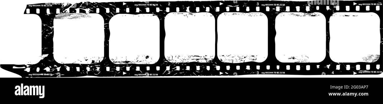 grungy film strip, blank photografic film, free space for pictures,vector,fictional artwork Stock Vector