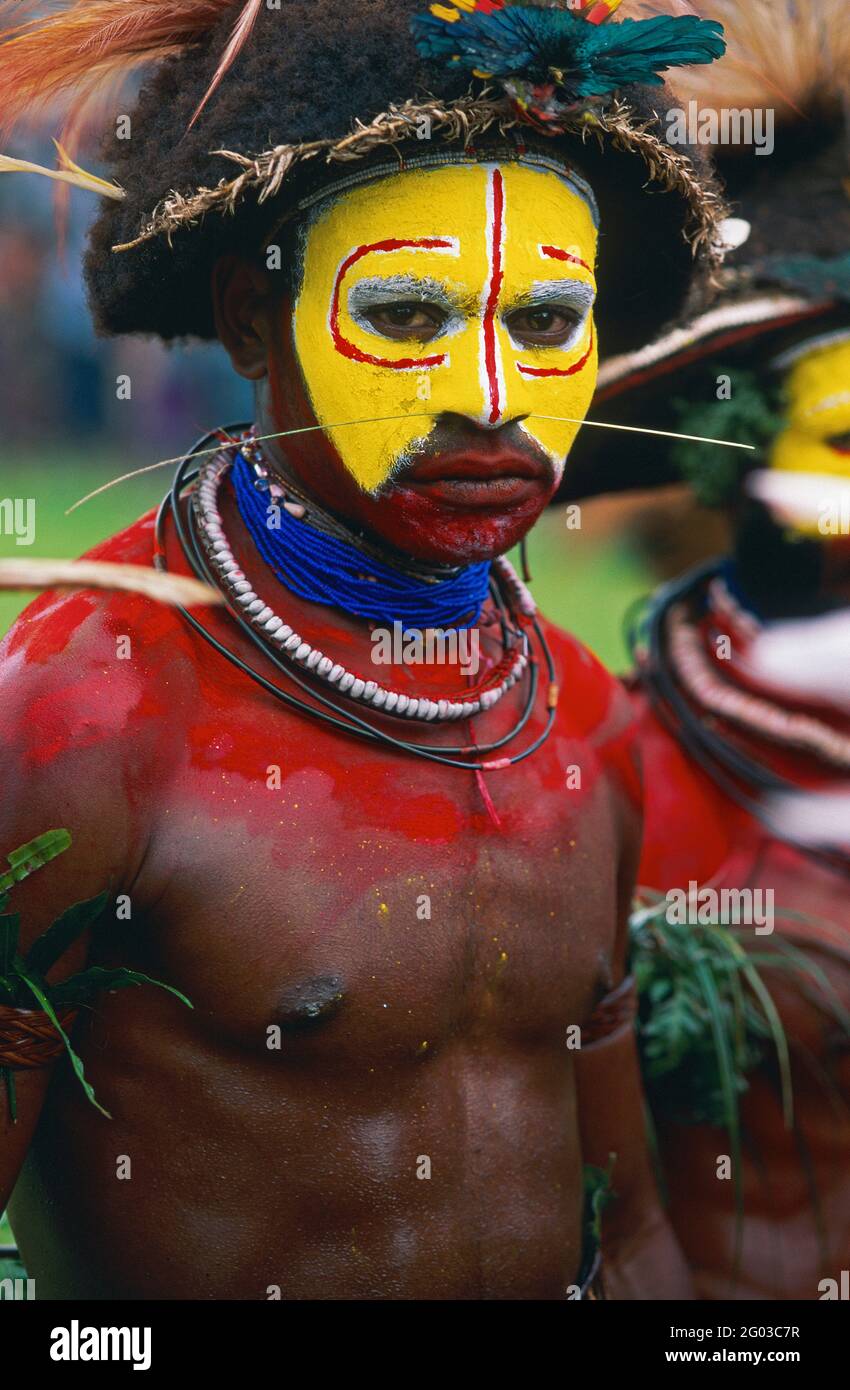 Papua New Guinea, Western Highland.,Mt. Hagen, Sing Sing of Mount Hagen - The annual Mt. Hagen Cultural Show brings together many ethnic groups from a Stock Photo