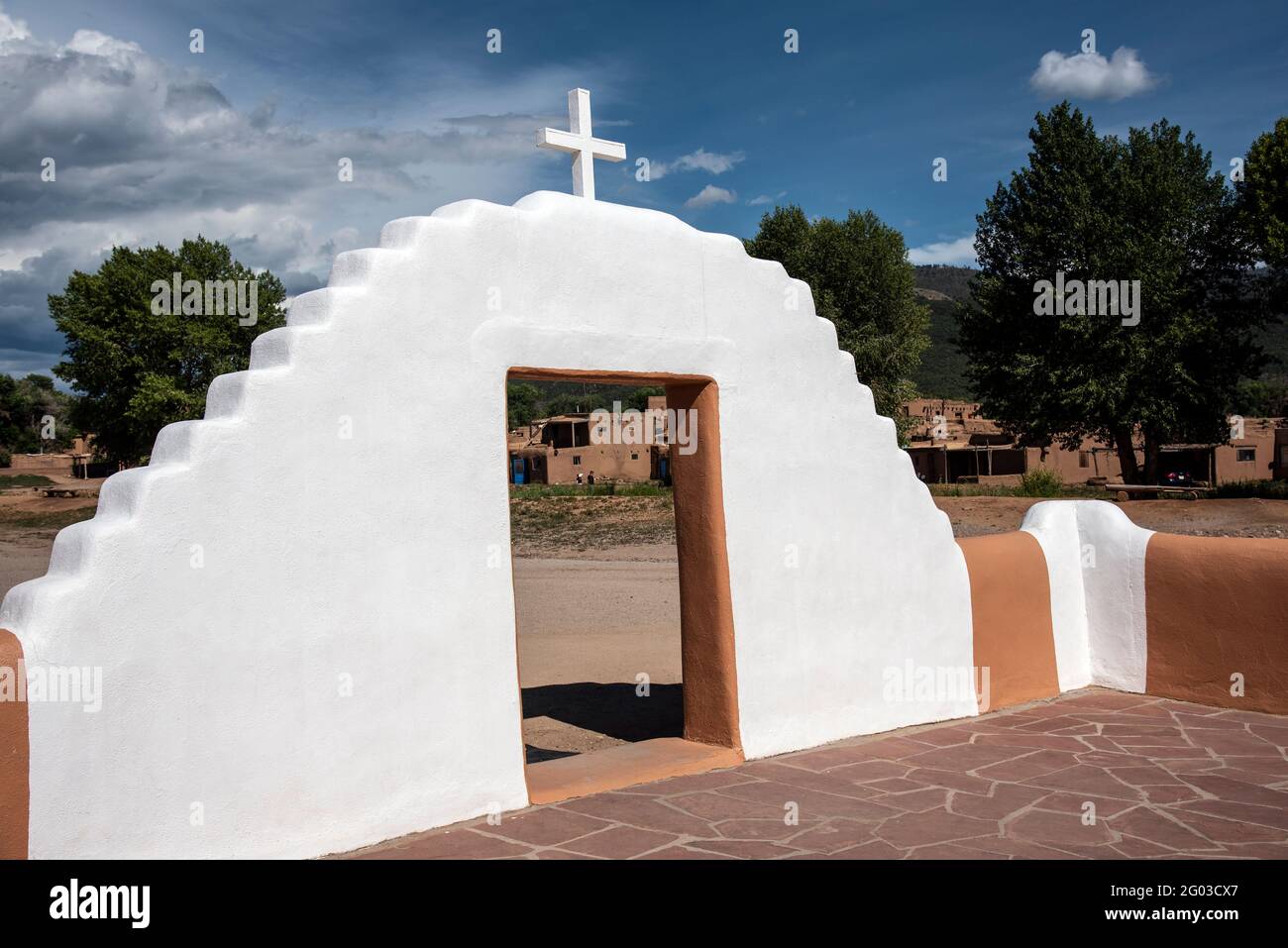 Entrance to church, Taos Puéblo, Taos, New Mexico Stock Photo Alamy