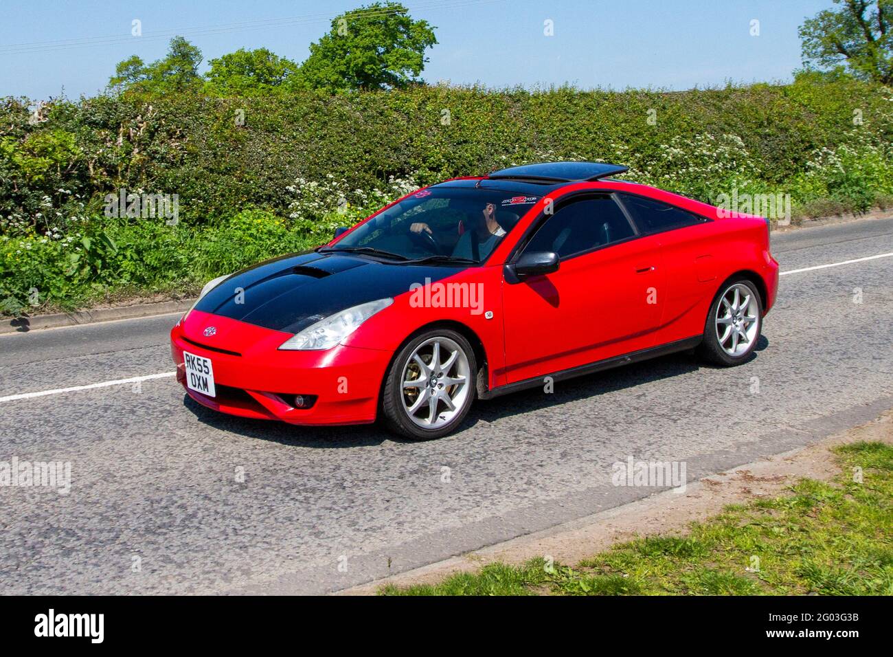 2005 red Toyota Celica Vvti 1794cc petrol coupe enroute to Capesthorne