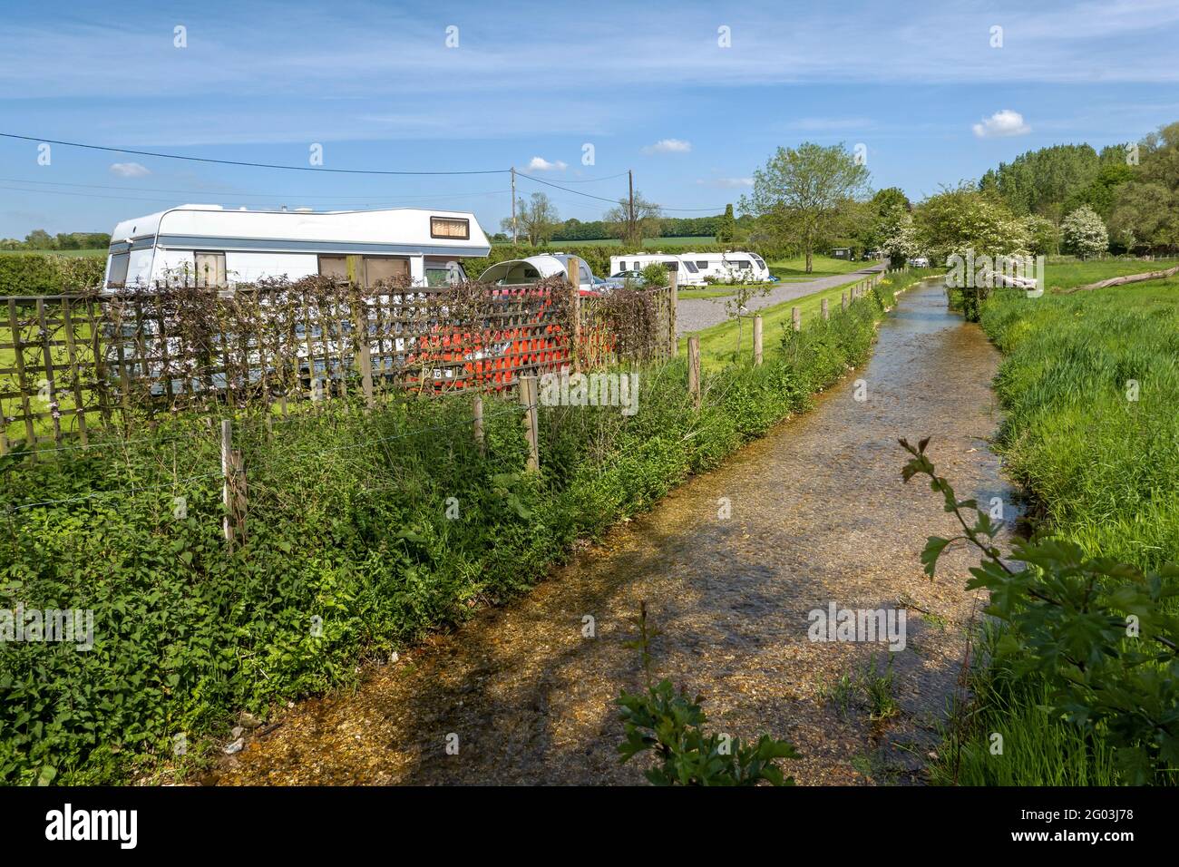 Hampshire southern England, UK. 2021. Camping and caravan site