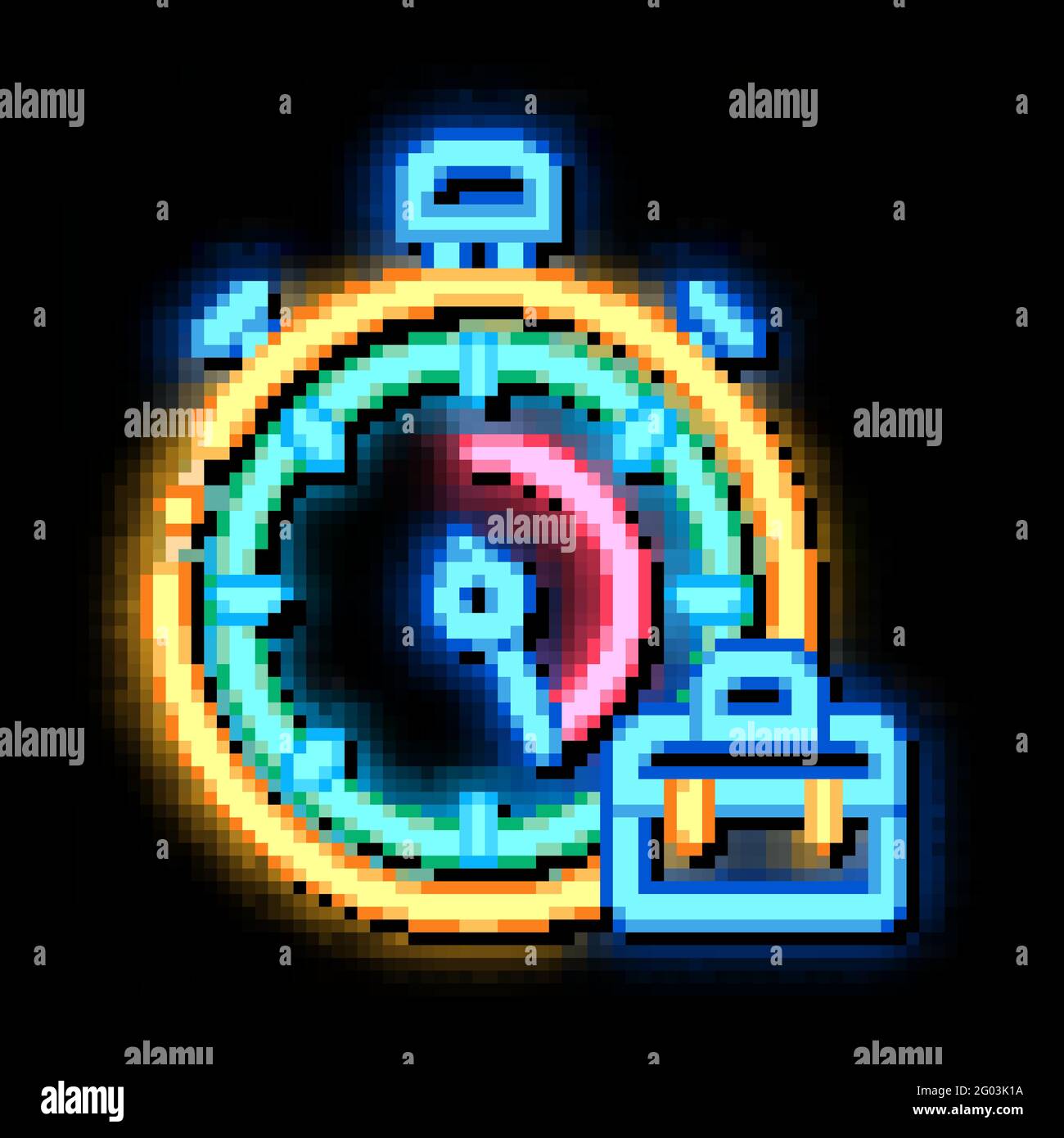 Stopwatch And Suitcase Agile Element neon glow icon illustration Stock ...