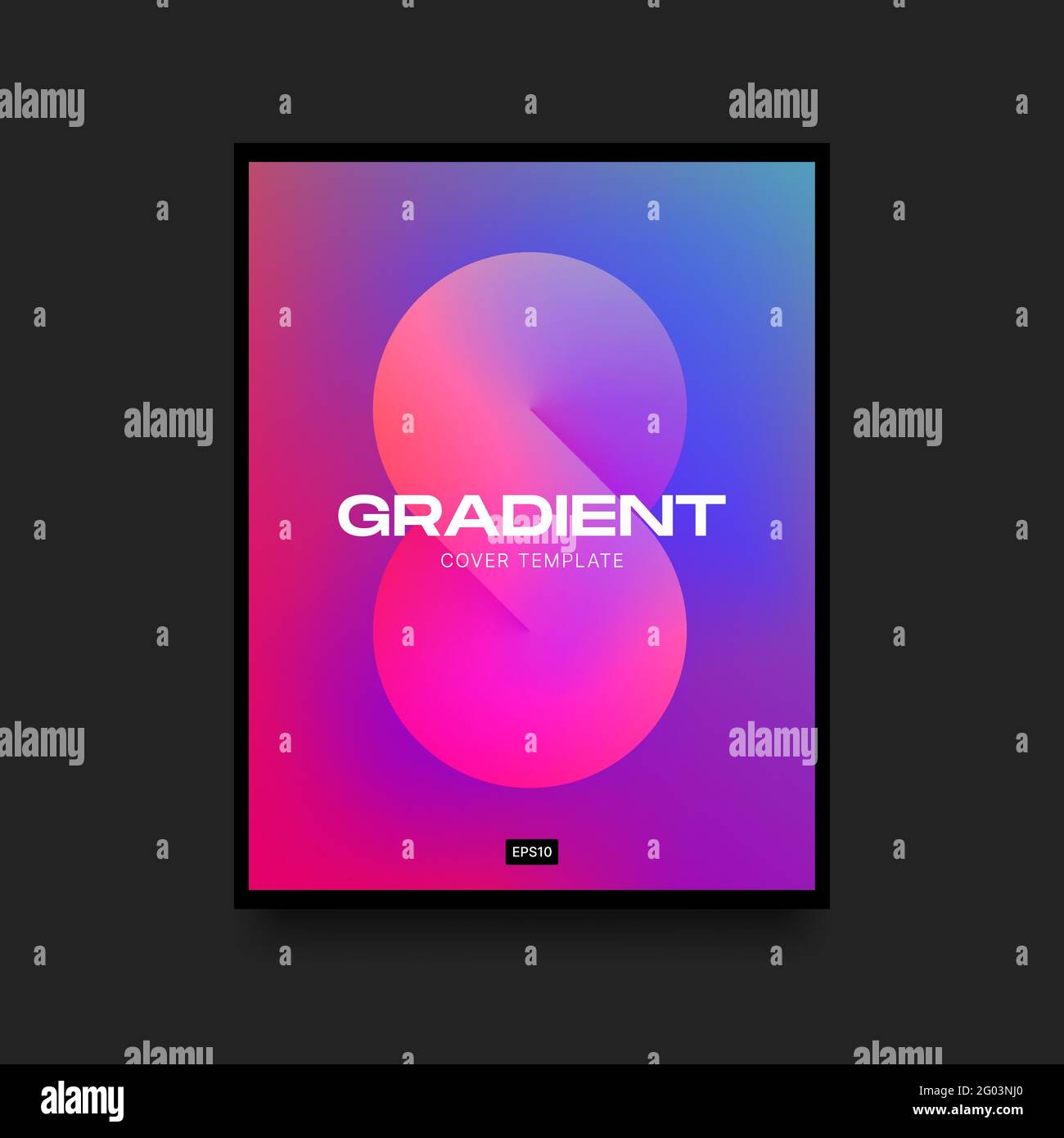 Pink and Blue Vertical Cover. Violet Gradient Template with Infinity Symbol. Vector illustration Stock Vector