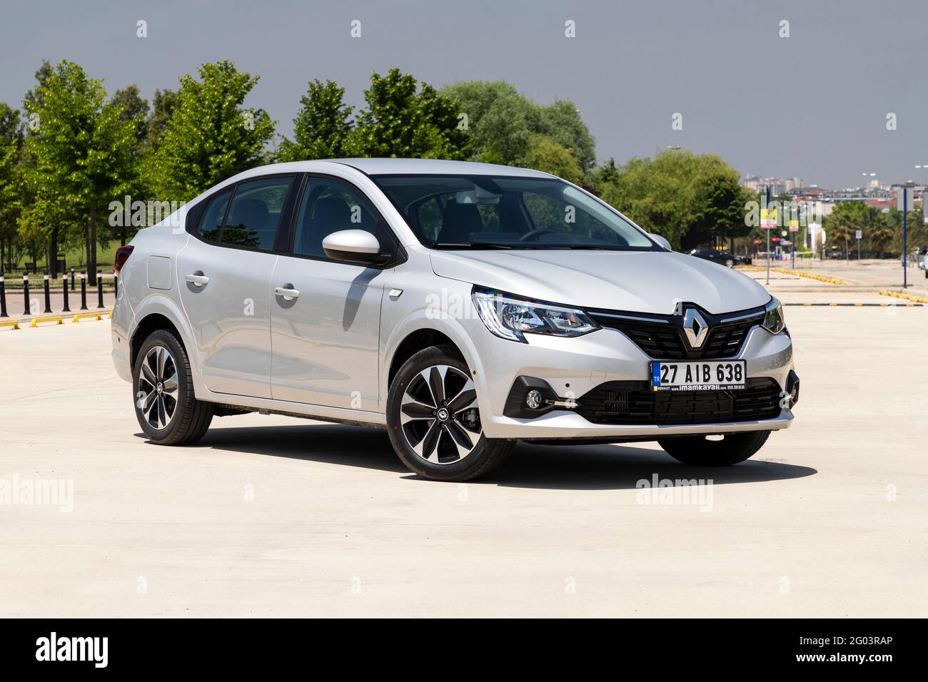 Renault Taliant is a subcompact sedan  produced by French car manufacturer Renault since 2021. It is sharing the same platform with Renault Symbol. Stock Photo