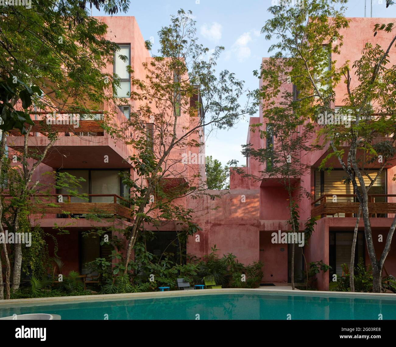 Apartment facades. Tulum Apartments, Tulum, Mexico. Architect Reyes Rios + Larrain Studio
