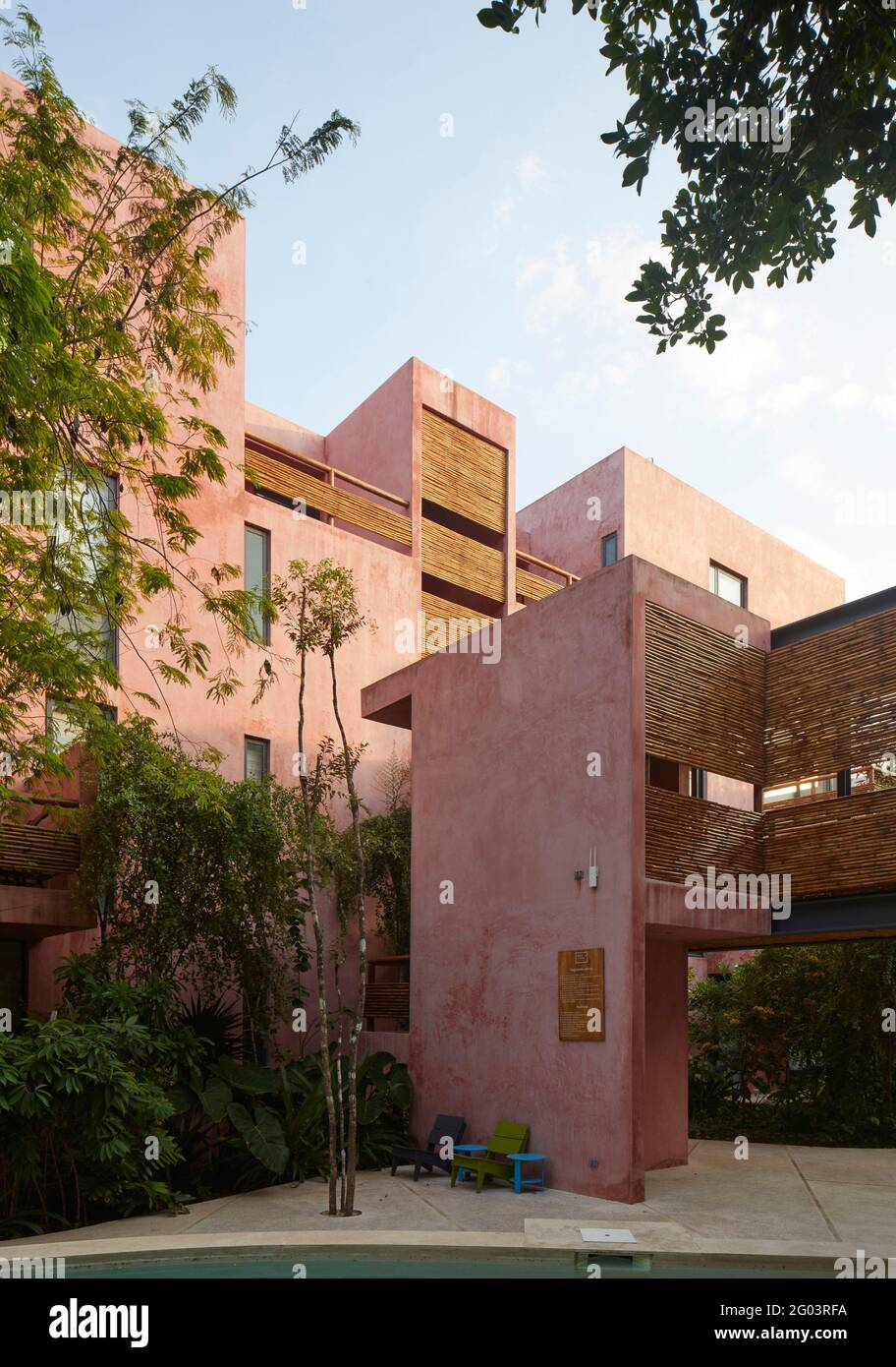Apartment facades. Tulum Apartments, Tulum, Mexico. Architect Reyes Rios + Larrain Studio