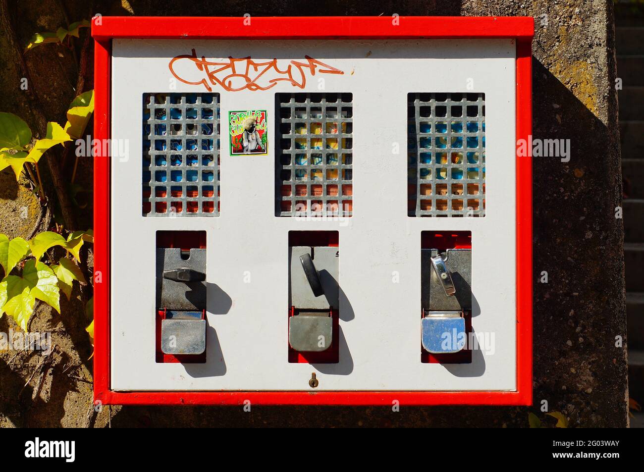 An old gumball machine. In service for decades Stock Photo Alamy