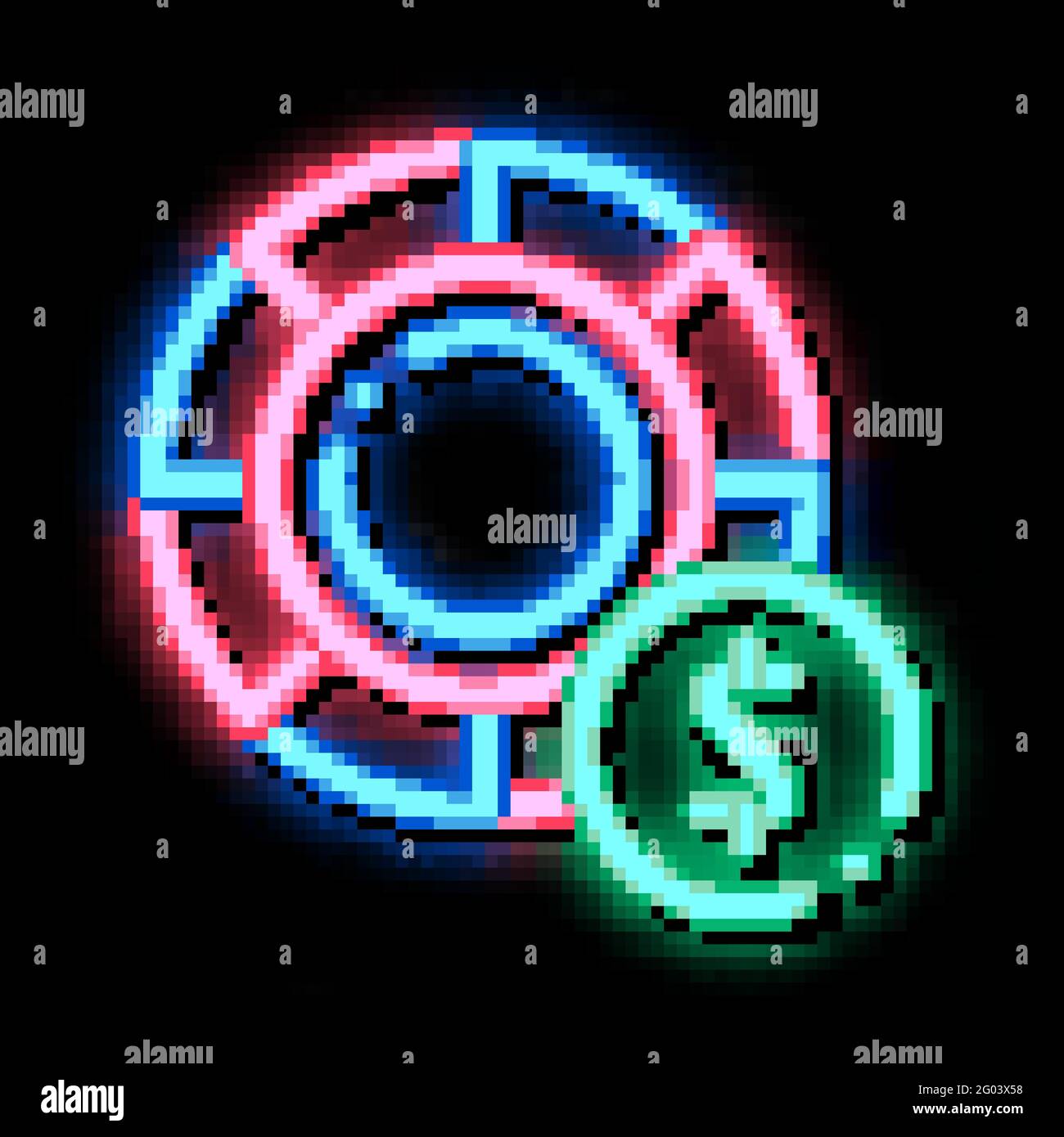Poker Betting And Gambling neon glow icon illustration Stock Vector