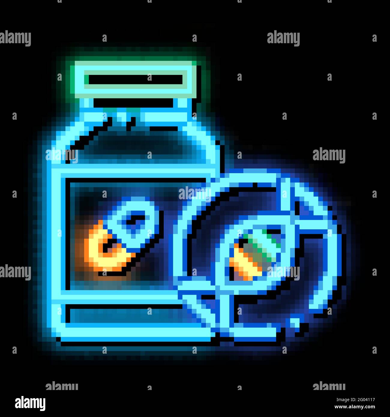 Medical Pill Bottle Biohacking neon glow icon illustration Stock Vector