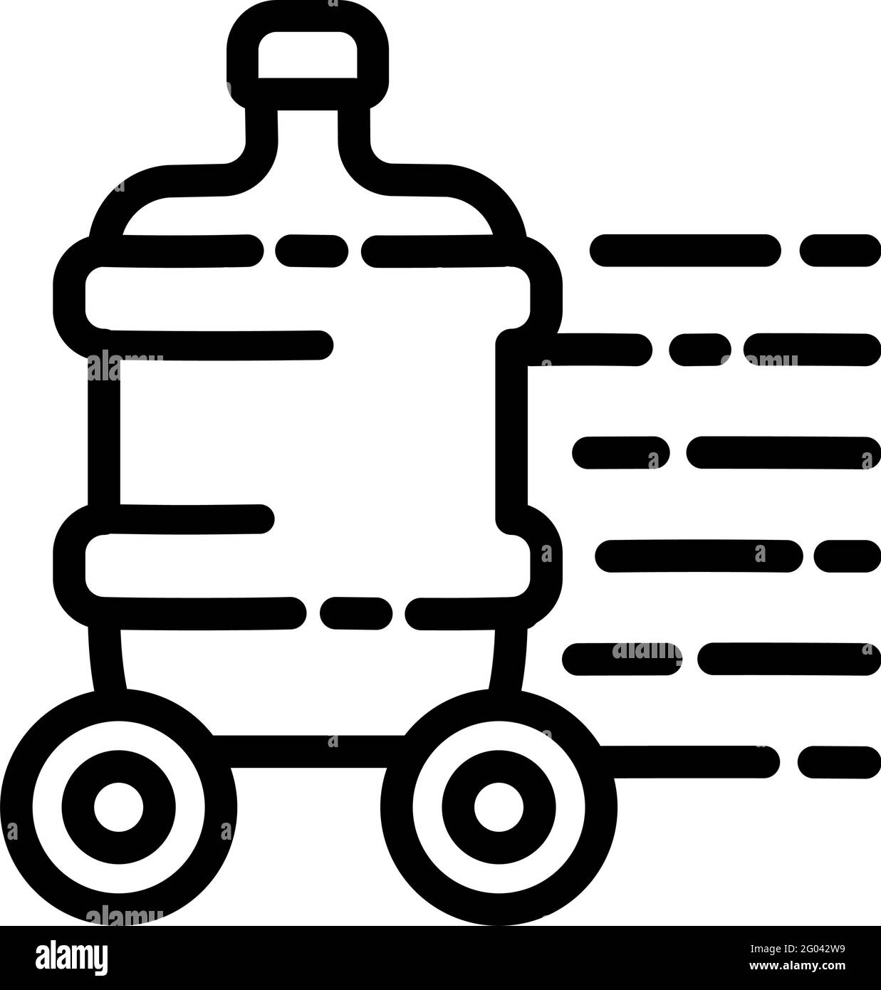 plastic water bottle delivery outline icon Stock Vector