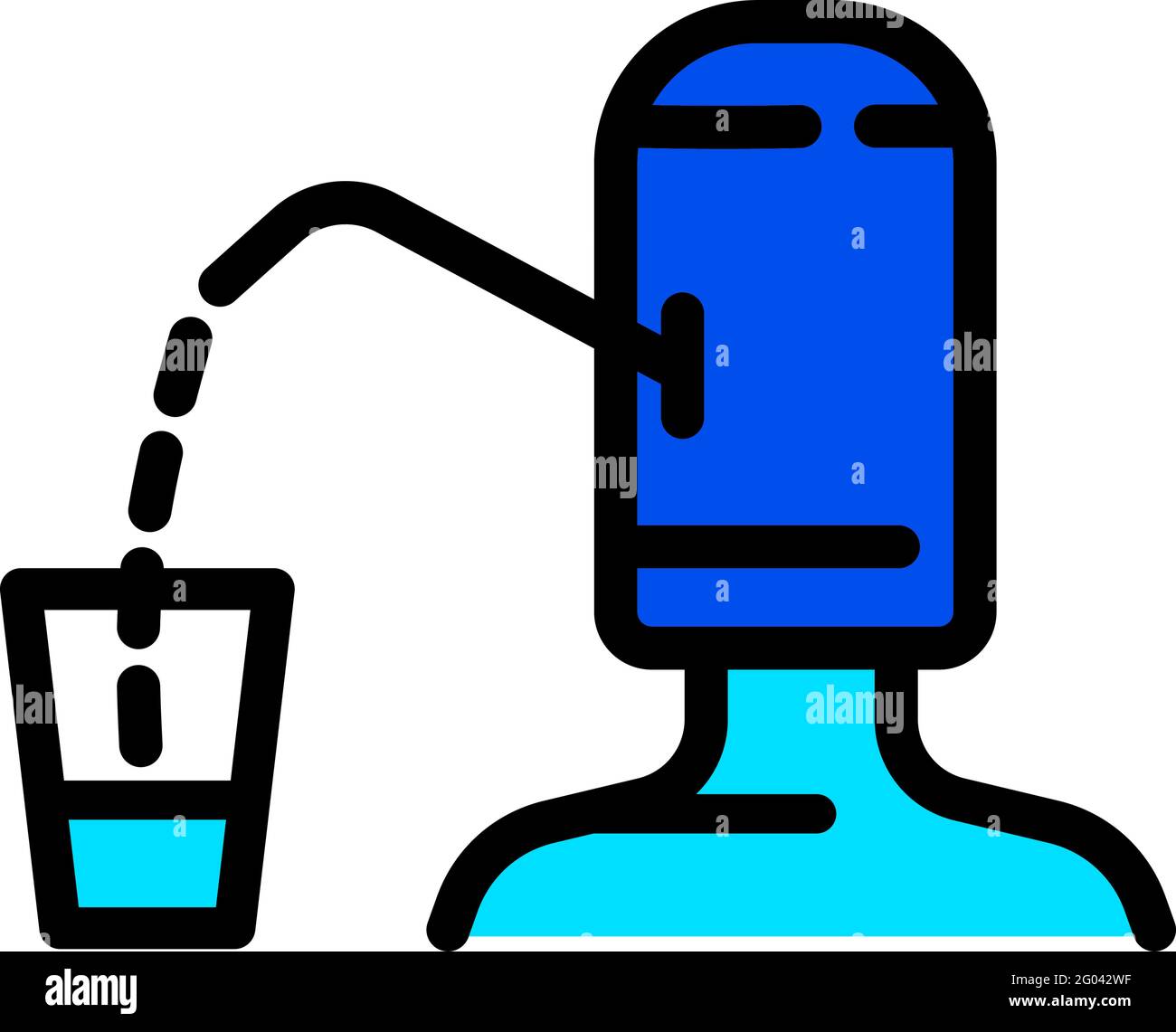 plastic bottle water pump color icon Stock Vector