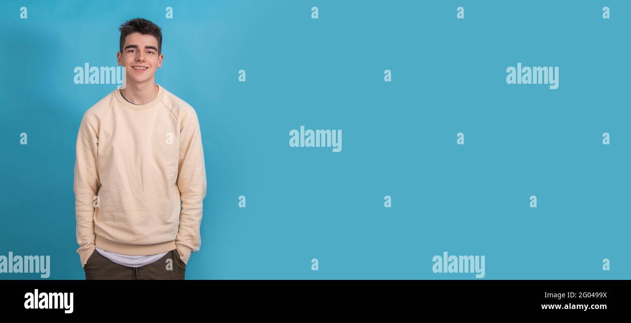 teenage boy isolated on background Stock