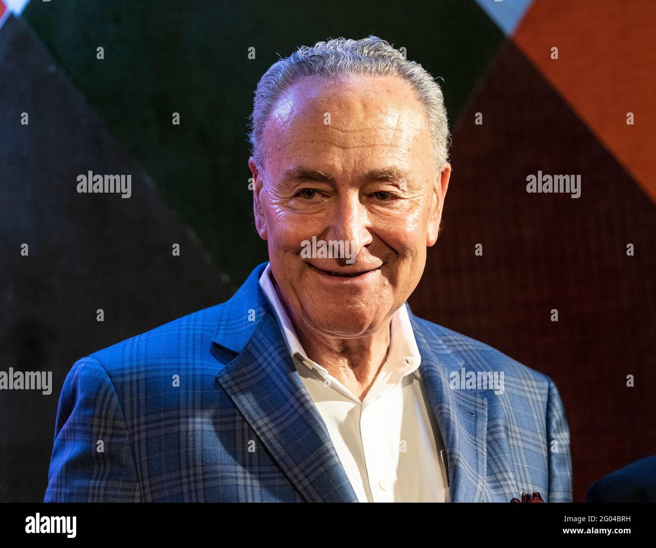New York, United States. 31st May, 2021. U. S. Senator Charles Schumer speaks at Carolines on Broadway comedy club re-opening after pandemic ceremony in New York on May 31, 2021. (Photo by Lev Radin/Sipa USA) Credit: Sipa USA/Alamy Live News Stock Photo