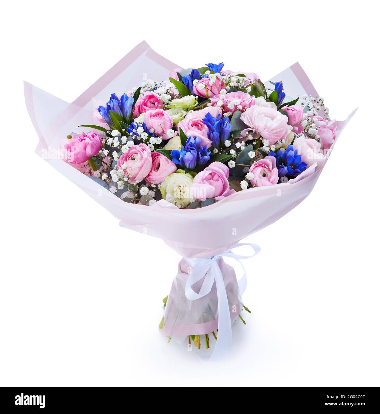 wedding bouquet  isolated on white. Fresh, lush bouquet of colorful flowers Stock Photo