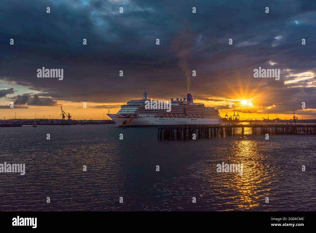 MV Arcadia cruise liner / ship leaving the Port of Southampton during