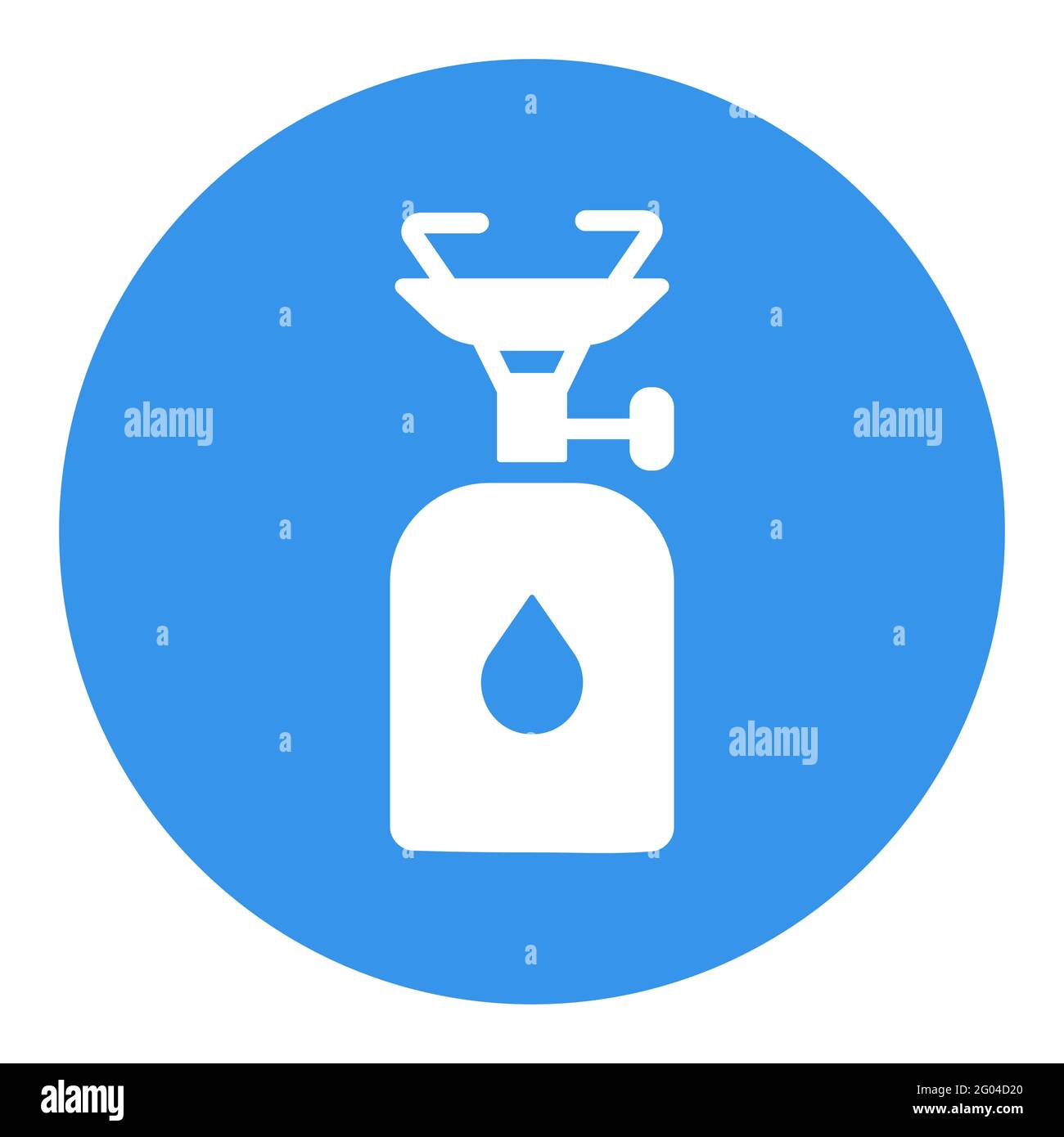 Camping gas stove vector white glyph icon. Camping and Hiking sign. Graph symbol for travel and tourism web site and apps design, logo, app, UI Stock Vector