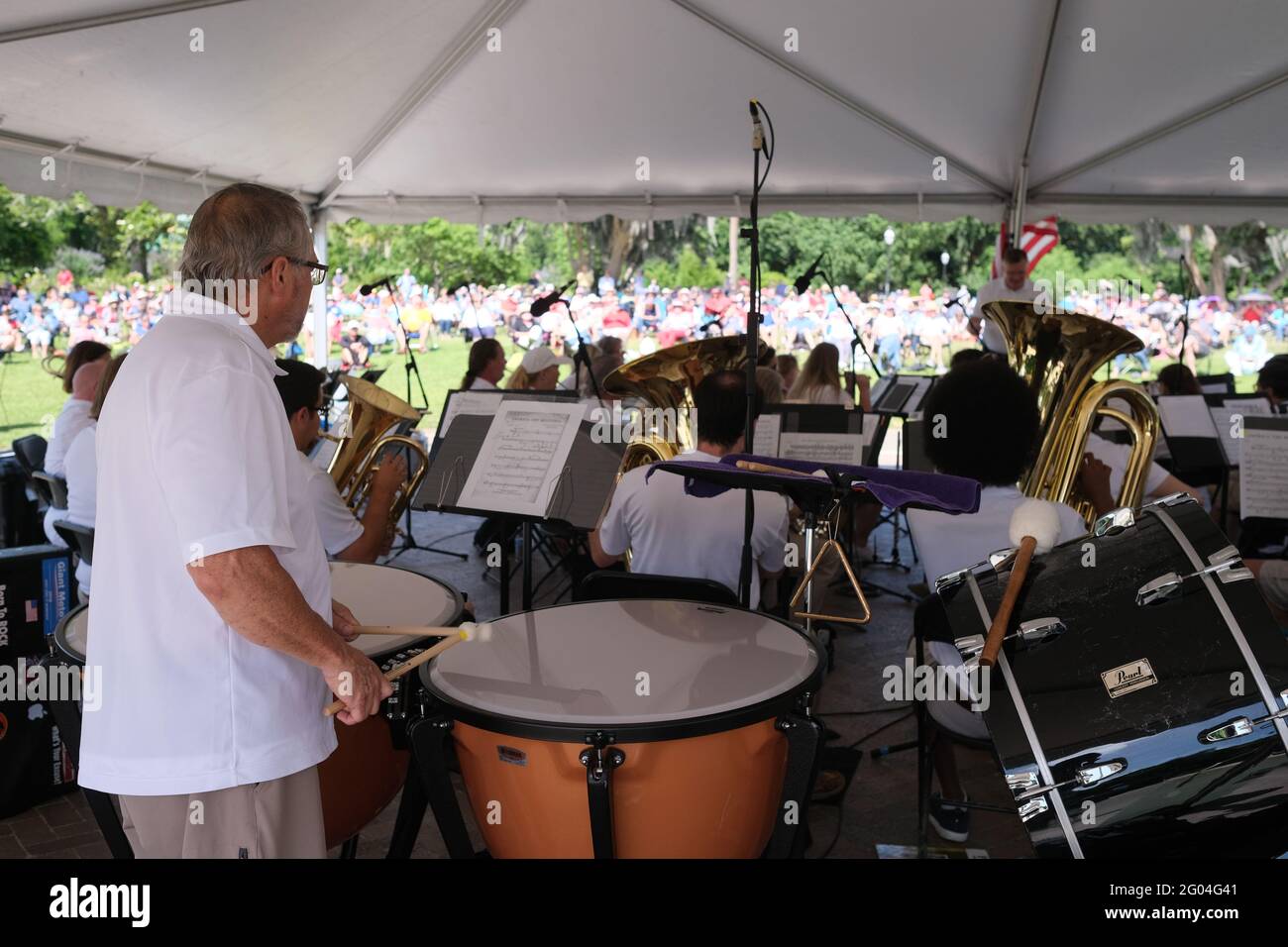 Memorial Day Concert in the park with Charleston Symphony Orchestra Stock Photo