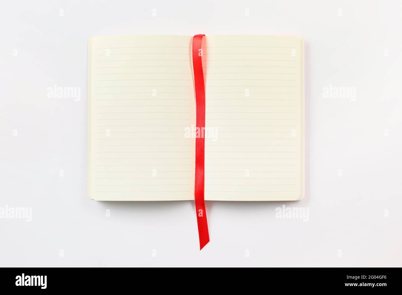 Blank notebook with bookmark on white background Stock Photo