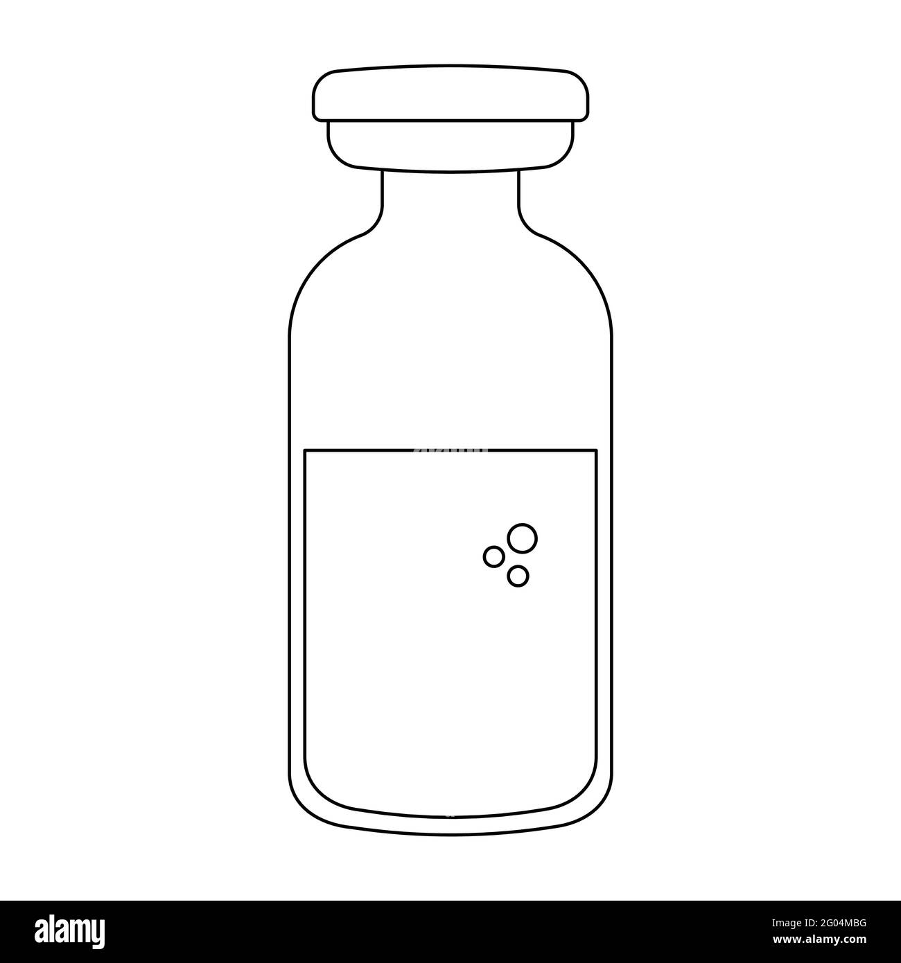 Linear vaccine or drug vial icon isolated on white background