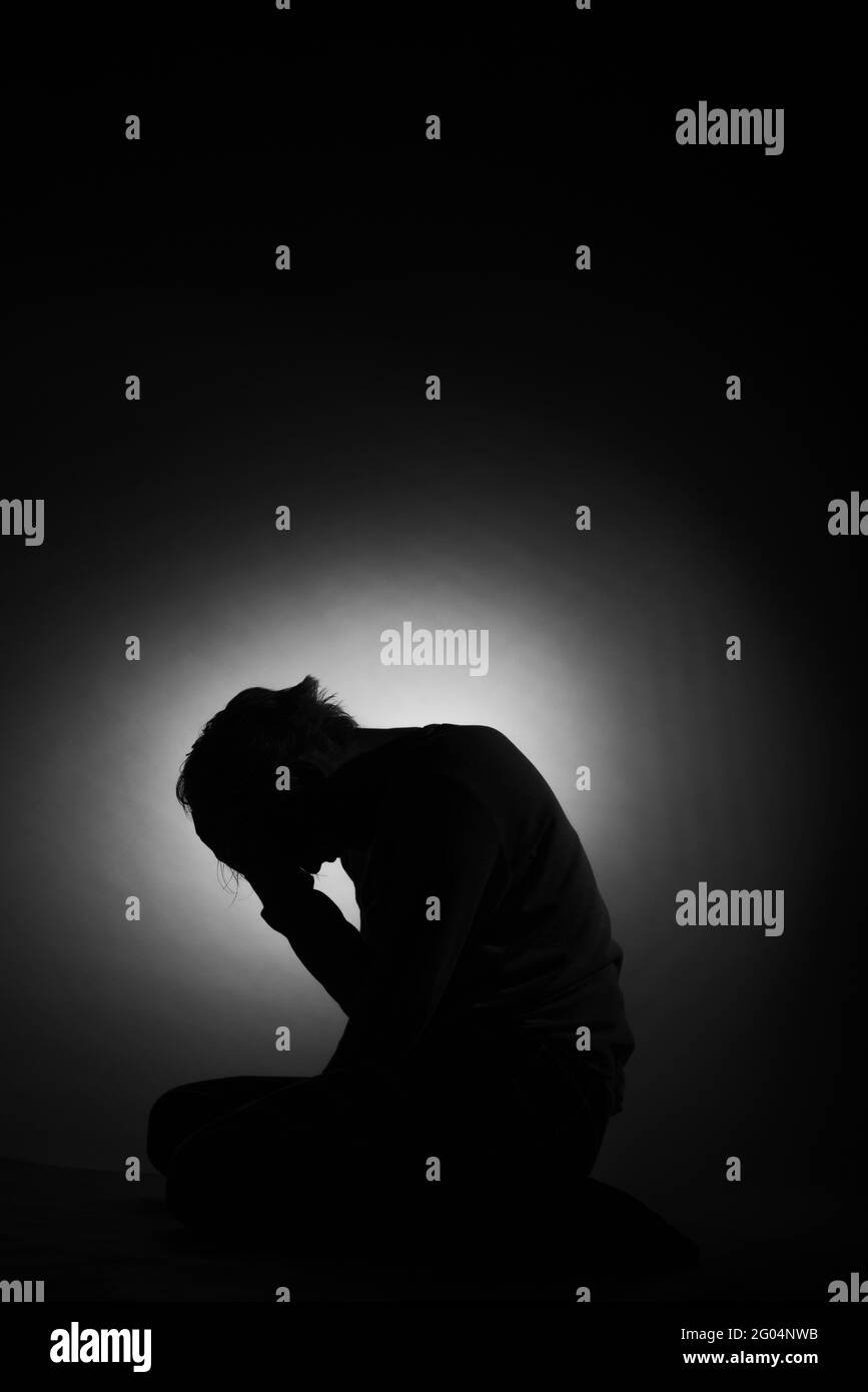 Depressed boy Black and White Stock Photos & Images - Alamy