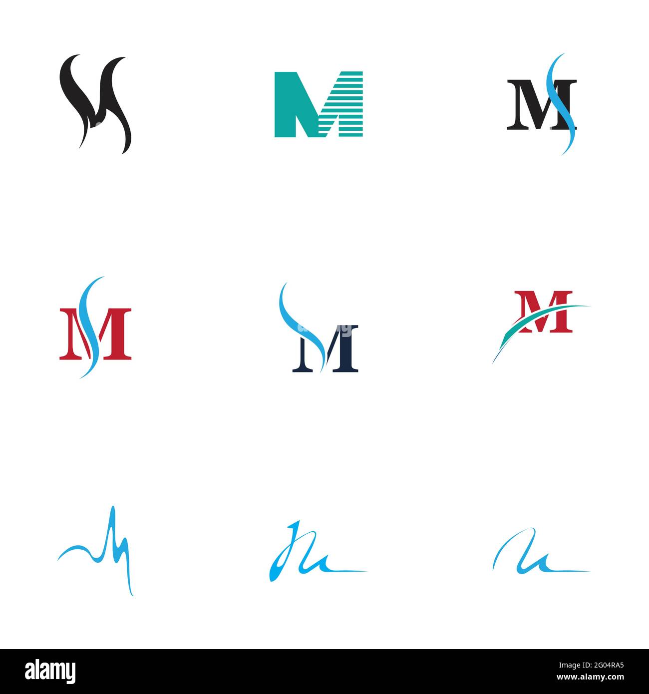 M Logo set Template vector icon design Stock Vector