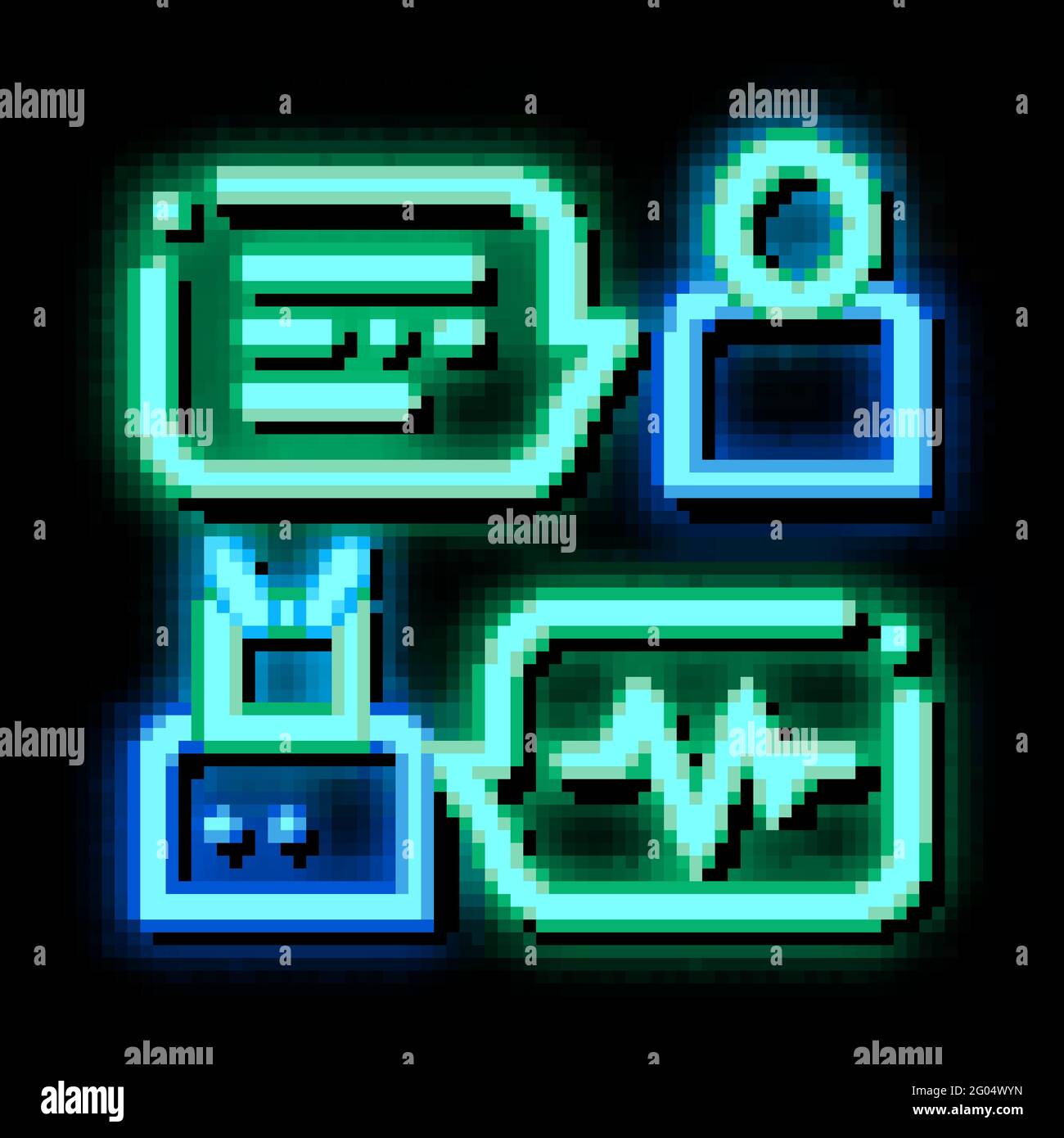 Connection Function Device Voice Control neon glow icon illustration Stock Vector