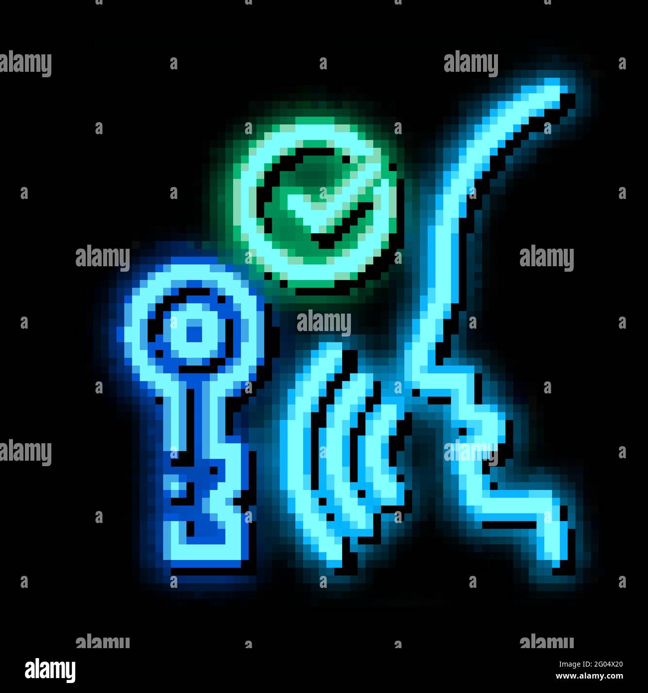 Security System Voice Control neon glow icon illustration Stock Vector ...
