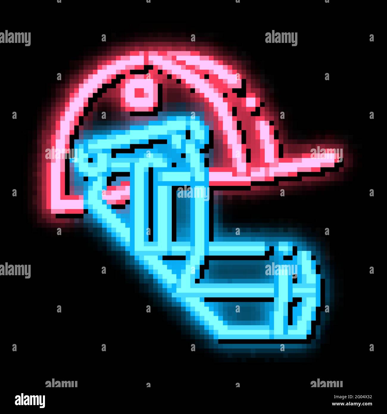 Cricket Helmet neon glow icon illustration Stock Vector