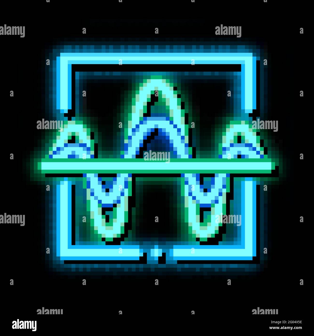 Sound Wave Diagnostics Voice Control neon glow icon illustration Stock ...