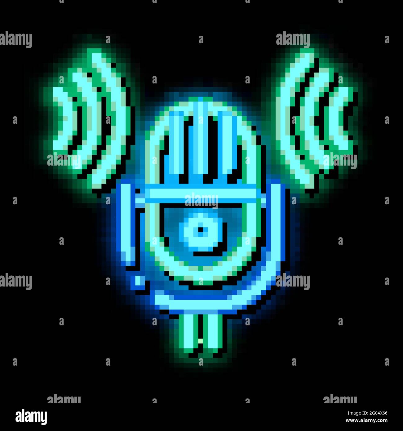 Sound Microphone Voice Control neon glow icon illustration Stock Vector ...