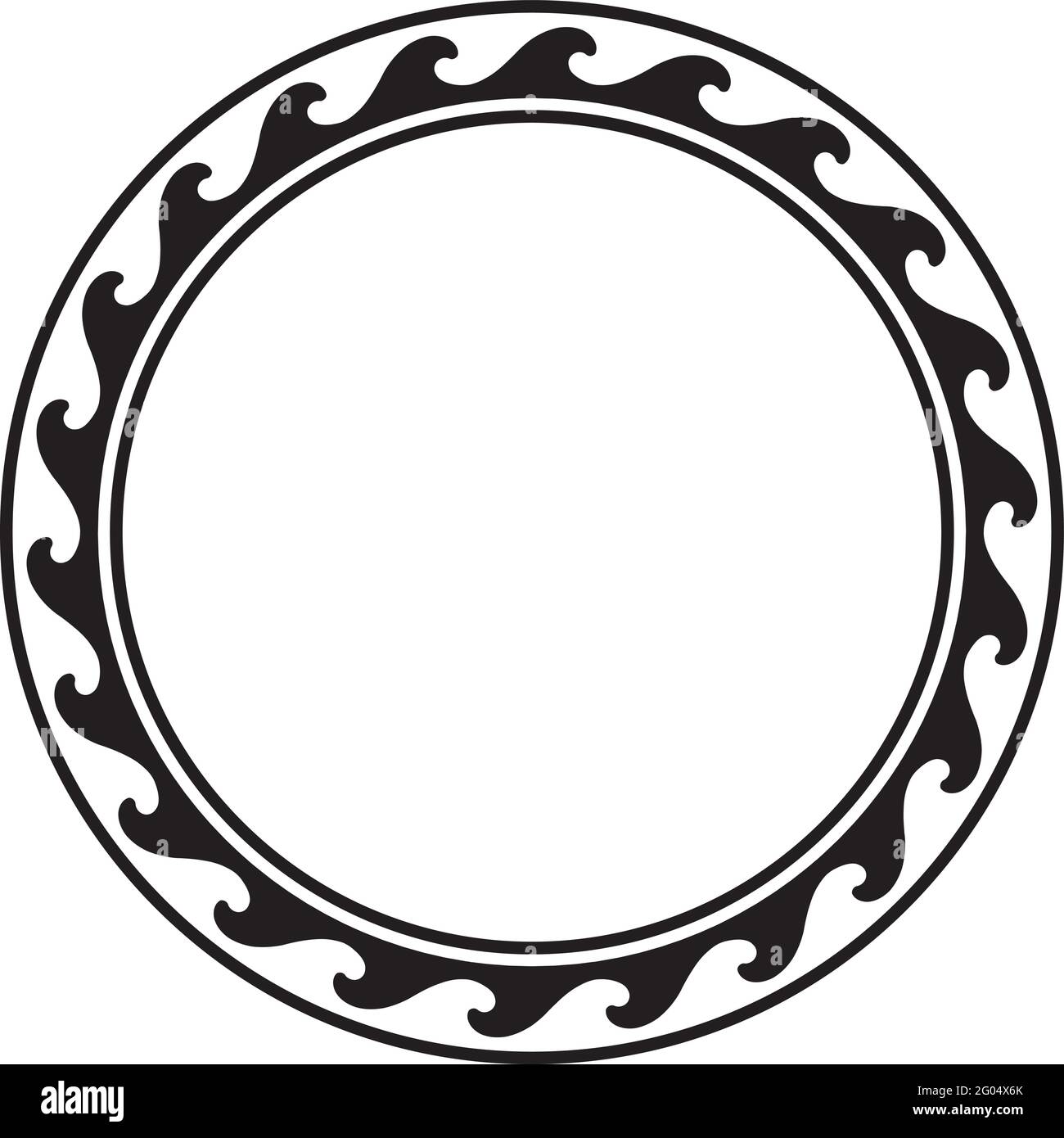 Round wave border frame design Stock Vector Image & Art - Alamy