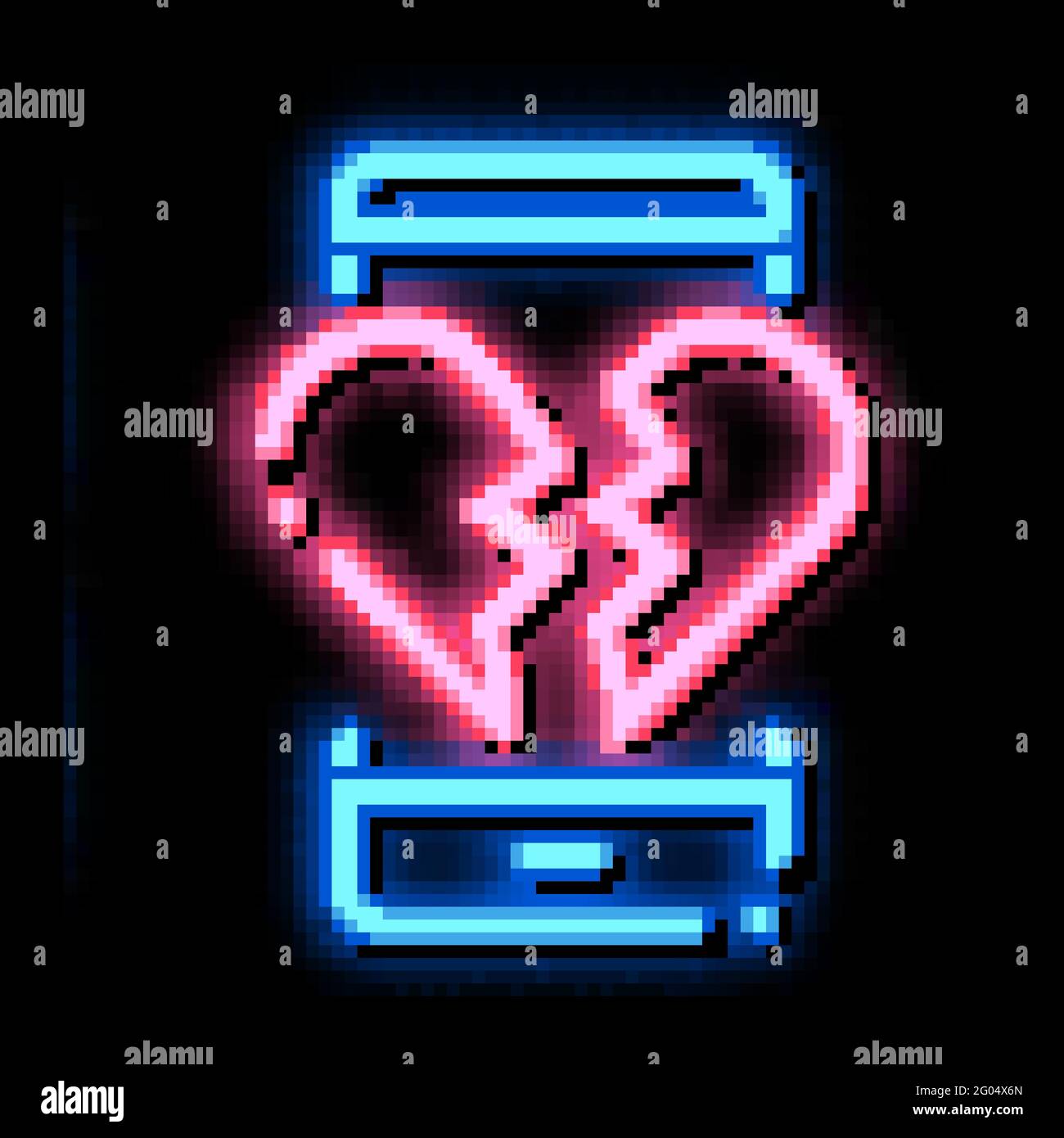 Broken Heart neon glow icon illustration Stock Vector Image & Art - Alamy