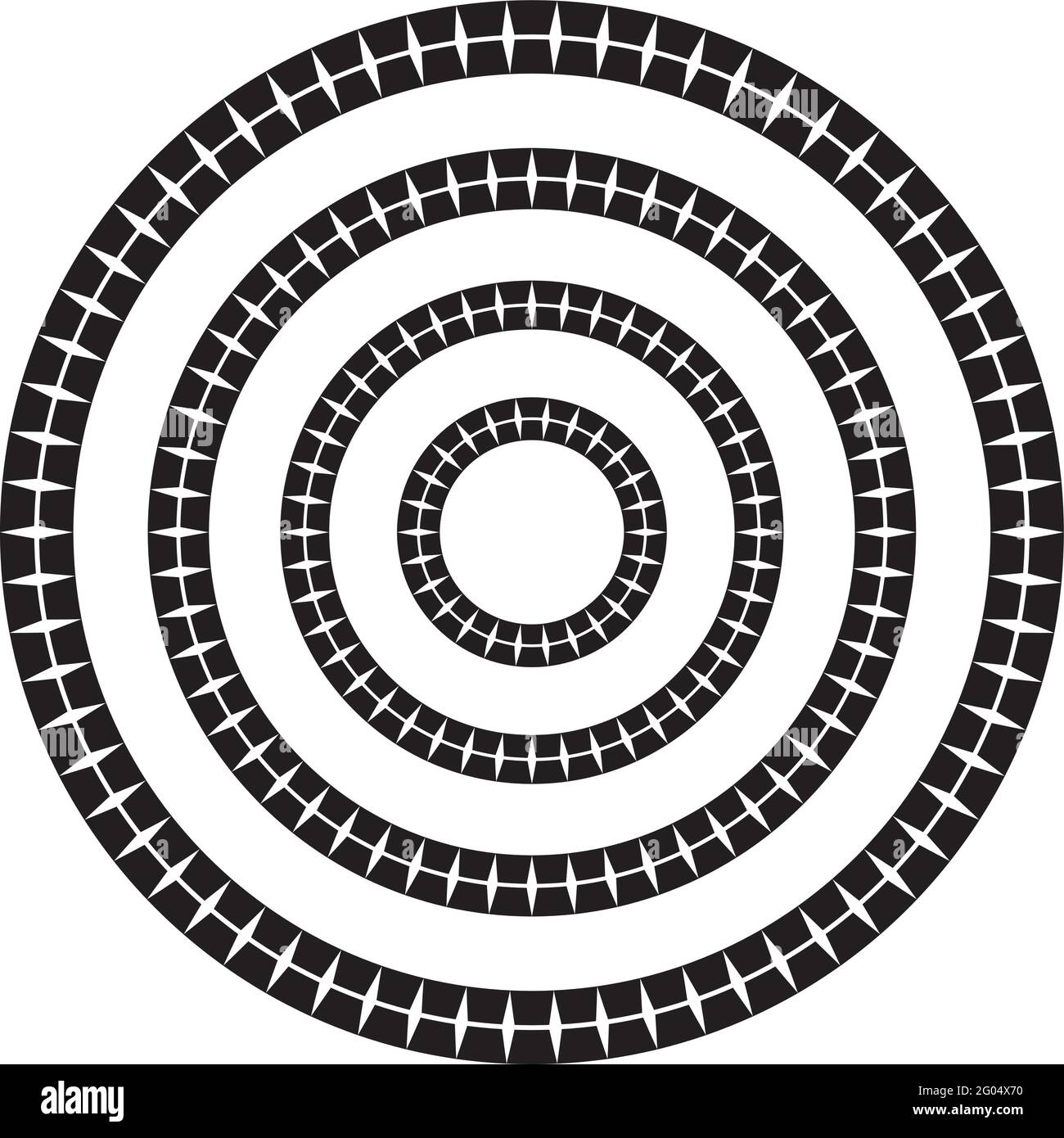 Round circular geometric border frame in a range of sizes. Stock Vector