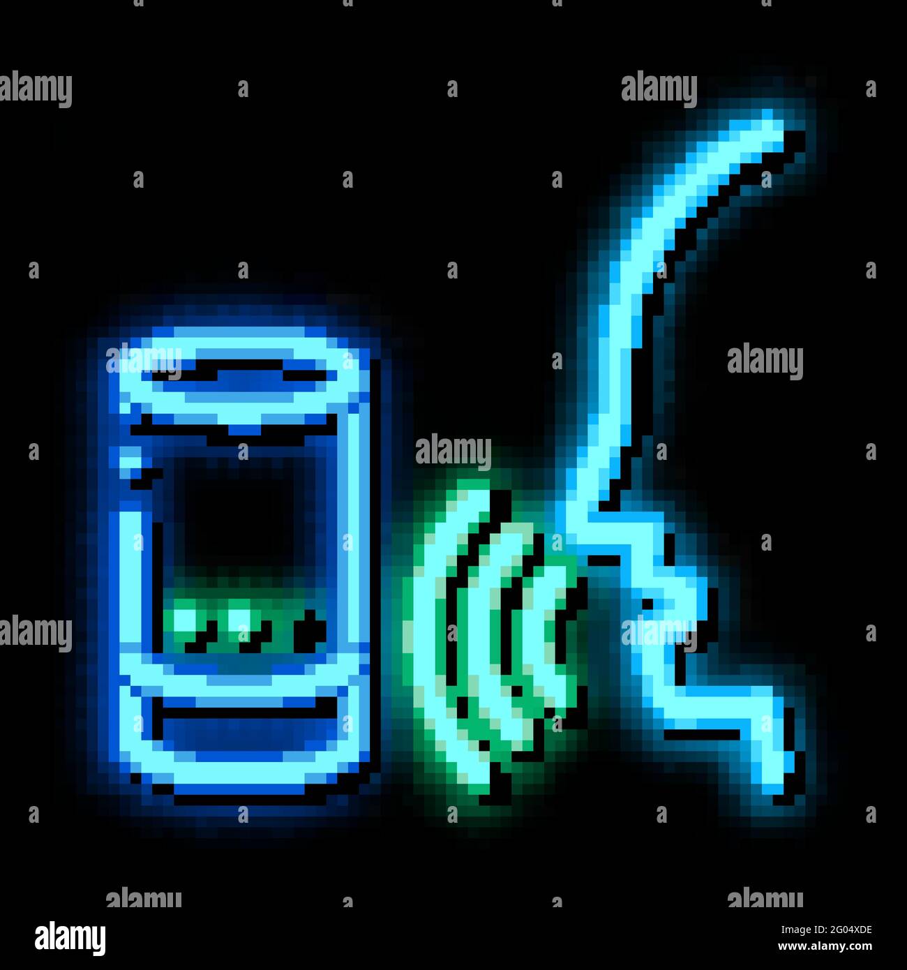 Sound Column Voice Control neon glow icon illustration Stock Vector ...