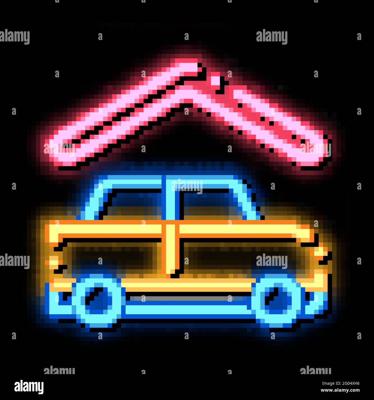 Covered Parking neon glow icon illustration Stock Vector