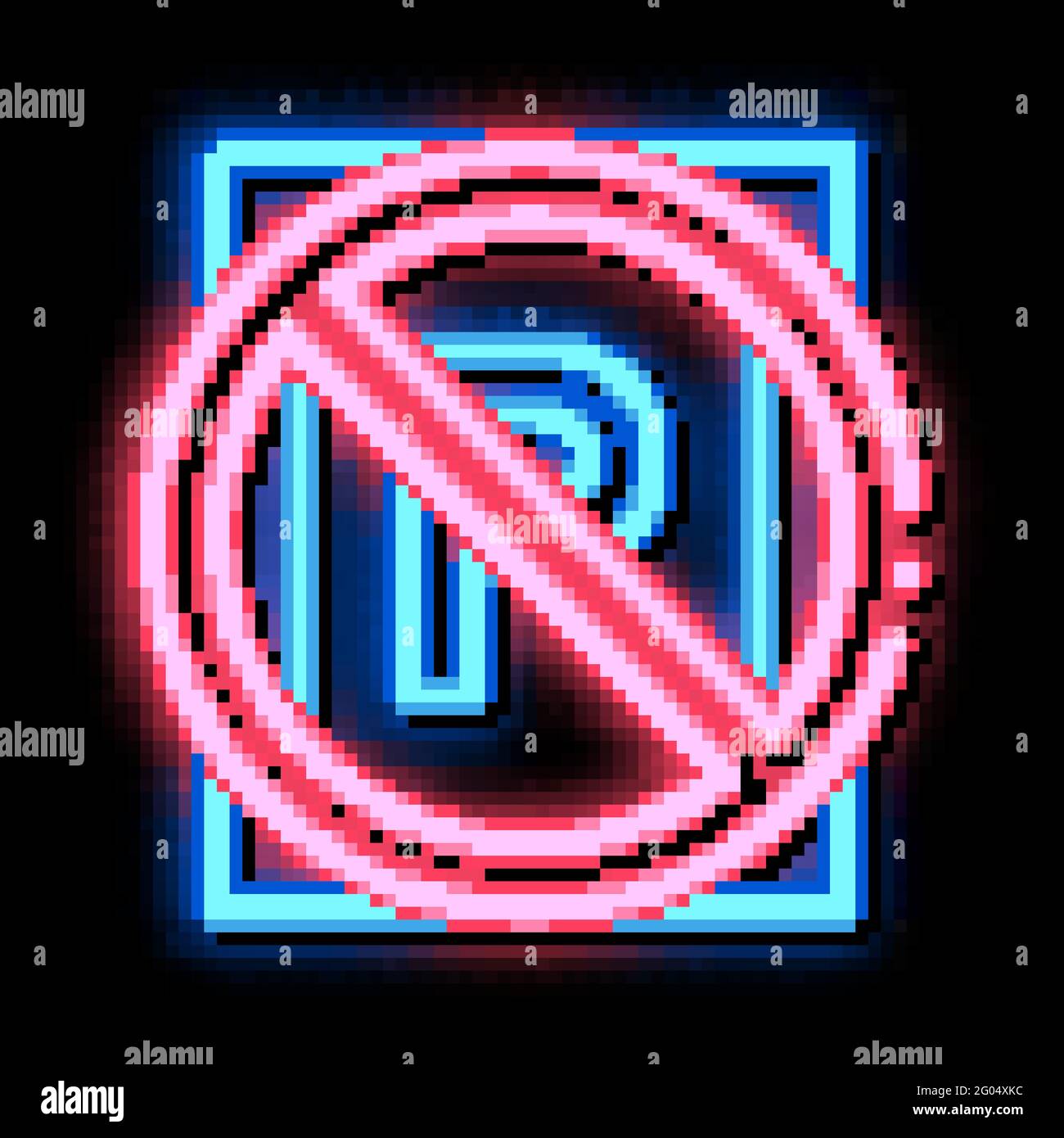 Prohibited Parking neon glow icon illustration Stock Vector