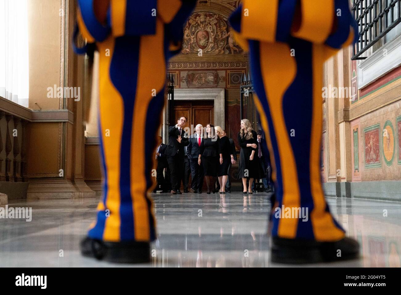 Vice President Mike Pence and Mrs. Pence participate in a tour Friday, Jan. 24, 2020, at the Vatican. Stock Photo