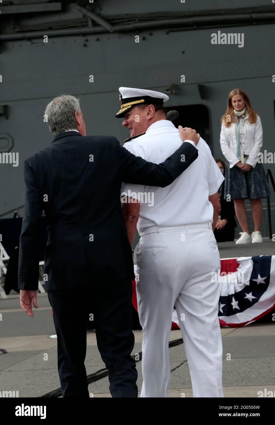New York, New York, USA. 31st May, 2021. (LR) New York City Mayor Bill De Blasio and U.S.N