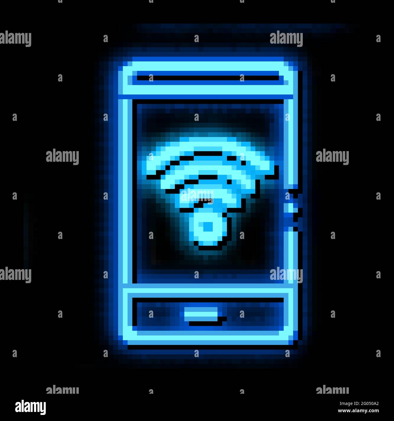 Smartphone Wi-Fi Connection neon glow icon illustration Stock Vector ...