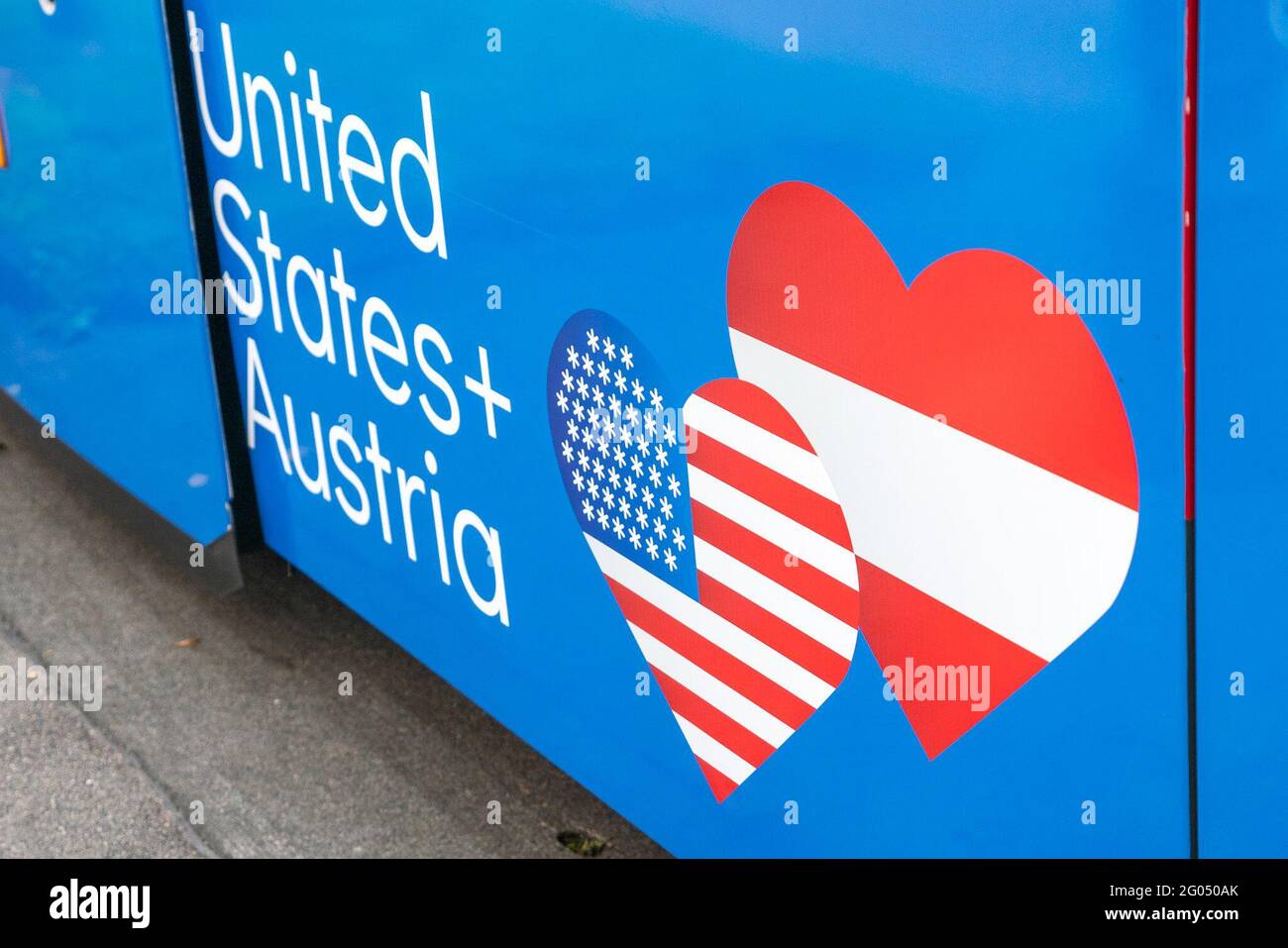 Secretary of State Michael R. Pompeo participates in the launch of the U.S.-Austria Friendship Tram with Vienna Mayor Michael Ludwig and United States Ambassador to the Republic of Austria Trevor D. Traina, in Vienna, Austria, on August 14, 2020 Stock Photo