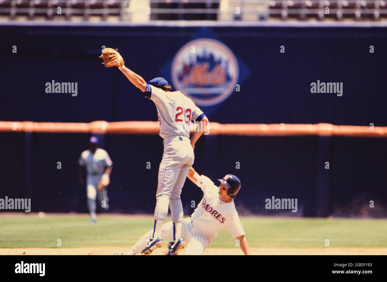 Chicago Cubs second basemen Ryne Sandberg in the field  -- Please credit photographer Kirk Schlea Stock Photo