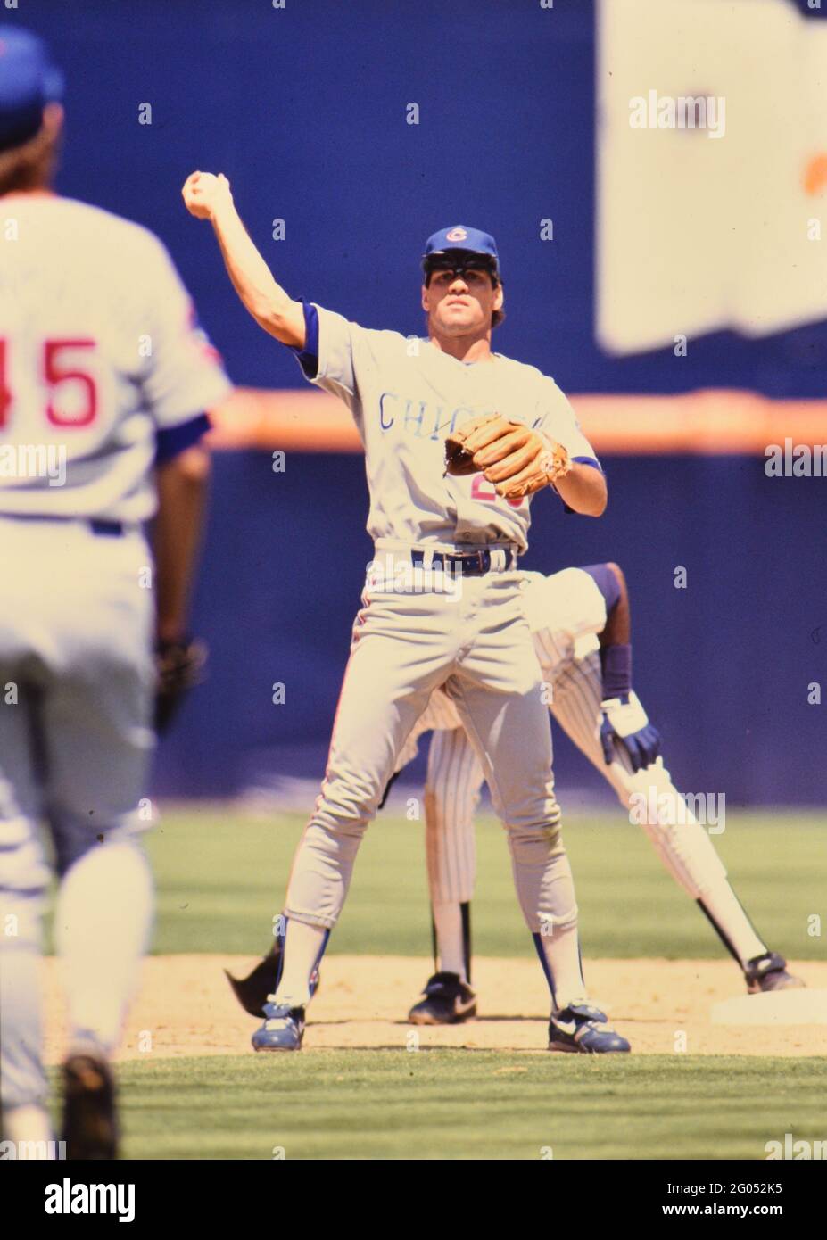 Chicago Cubs second basemen Ryne Sandberg  -- Please credit photographer Kirk Schlea Stock Photo